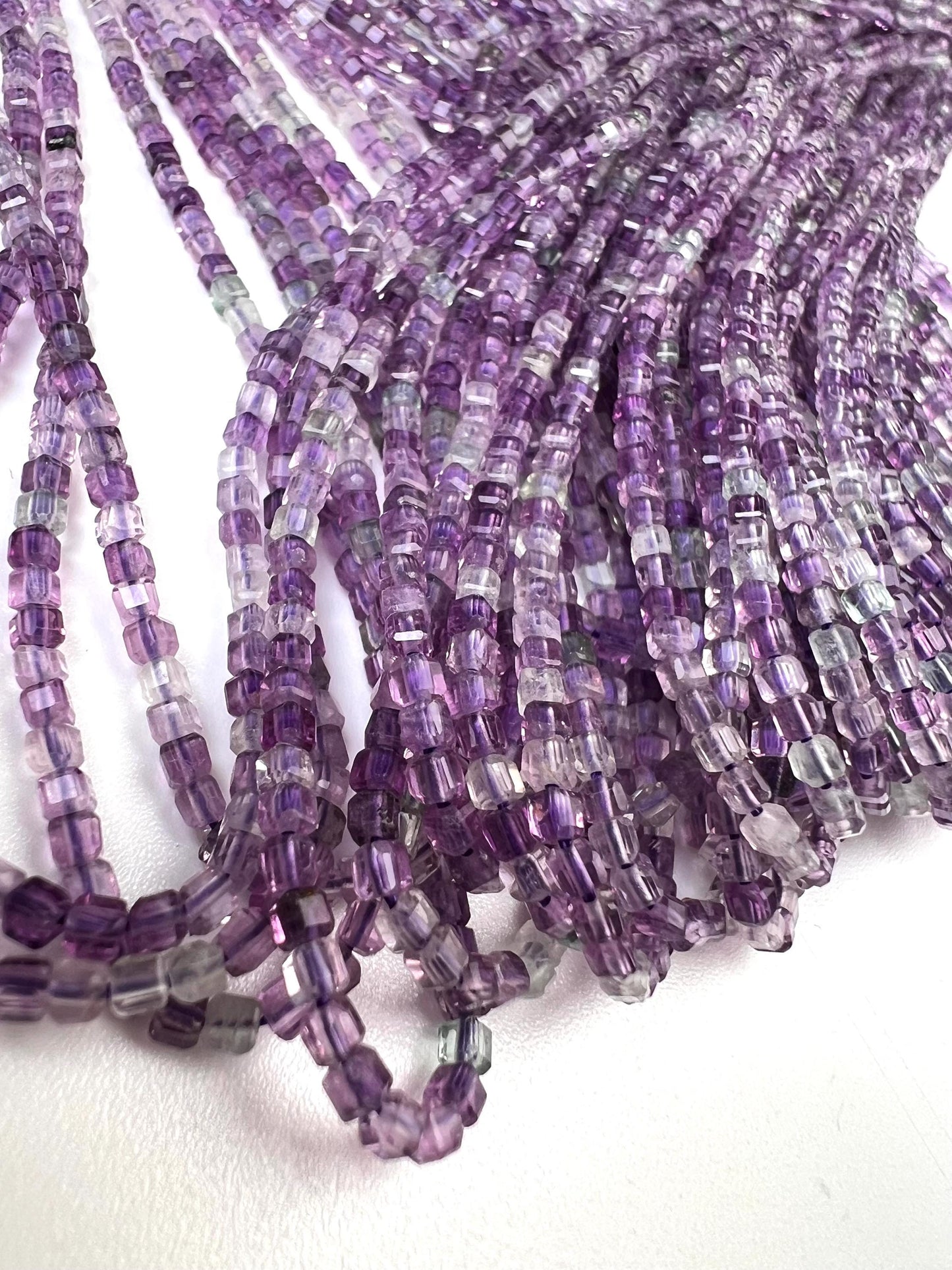 Natural Amethyst Square Beads: Micro Faceted 2mm DIY Gemstone Beads Strand