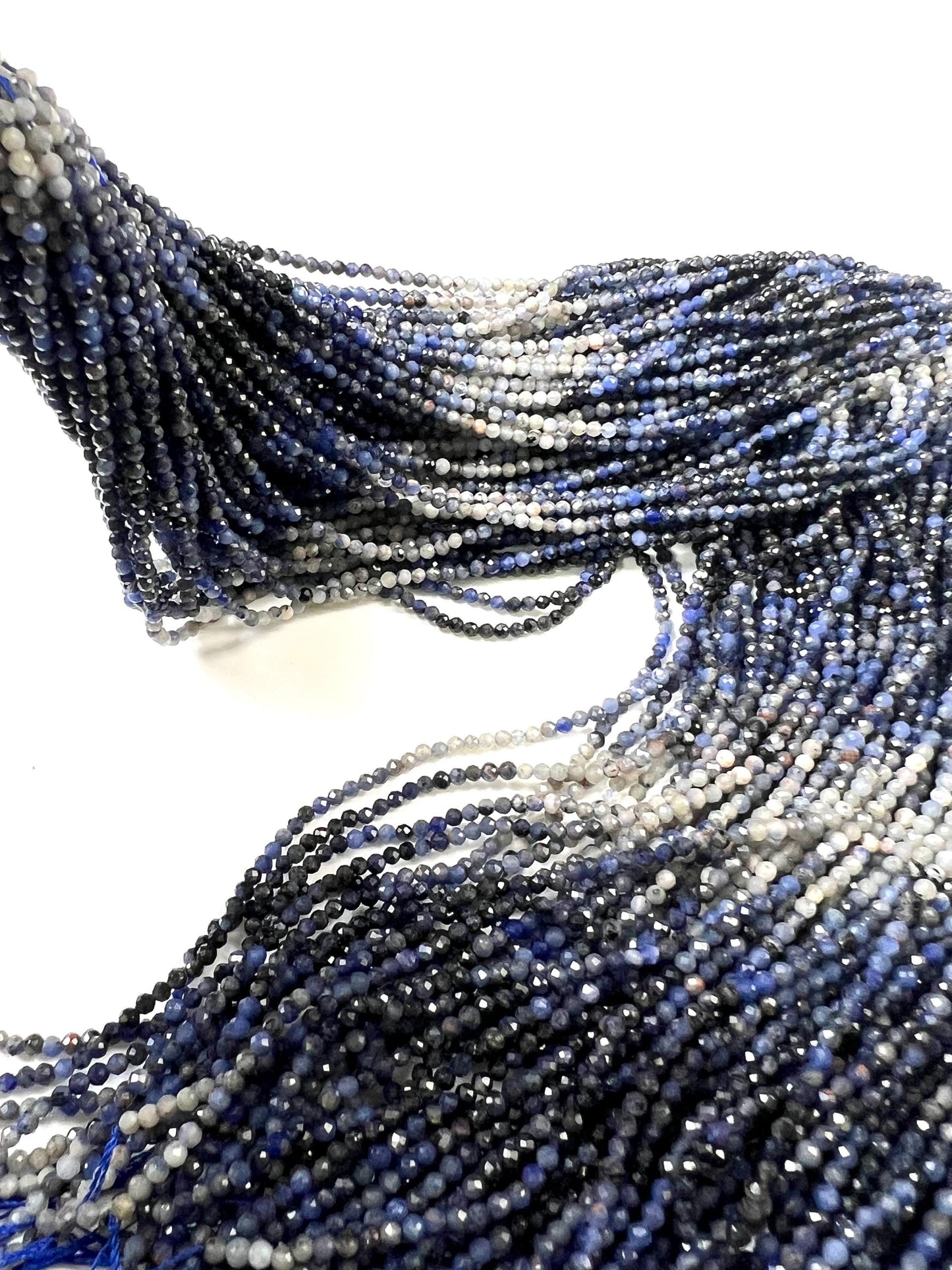 Natural Ombre Sodalite Shaded 2mm Faceted Round beads Jewelry Making 15.5" full Strand