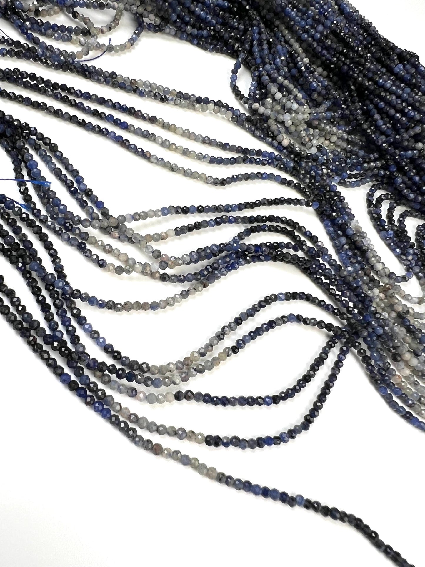 Natural Ombre Sodalite Shaded 2mm Faceted Round beads Jewelry Making 15.5" full Strand