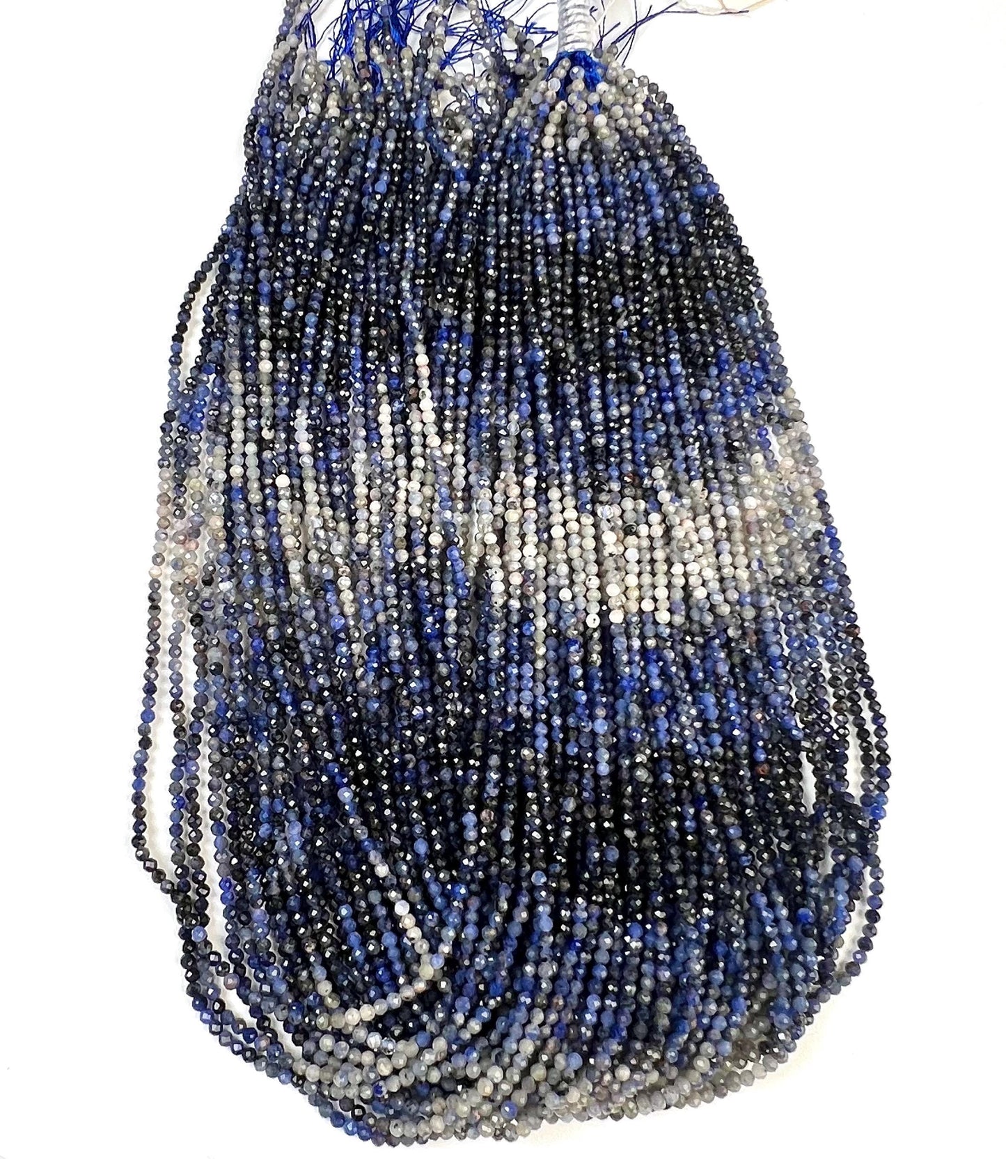 Natural Ombre Sodalite Shaded 2mm Faceted Round beads Jewelry Making 15.5" full Strand