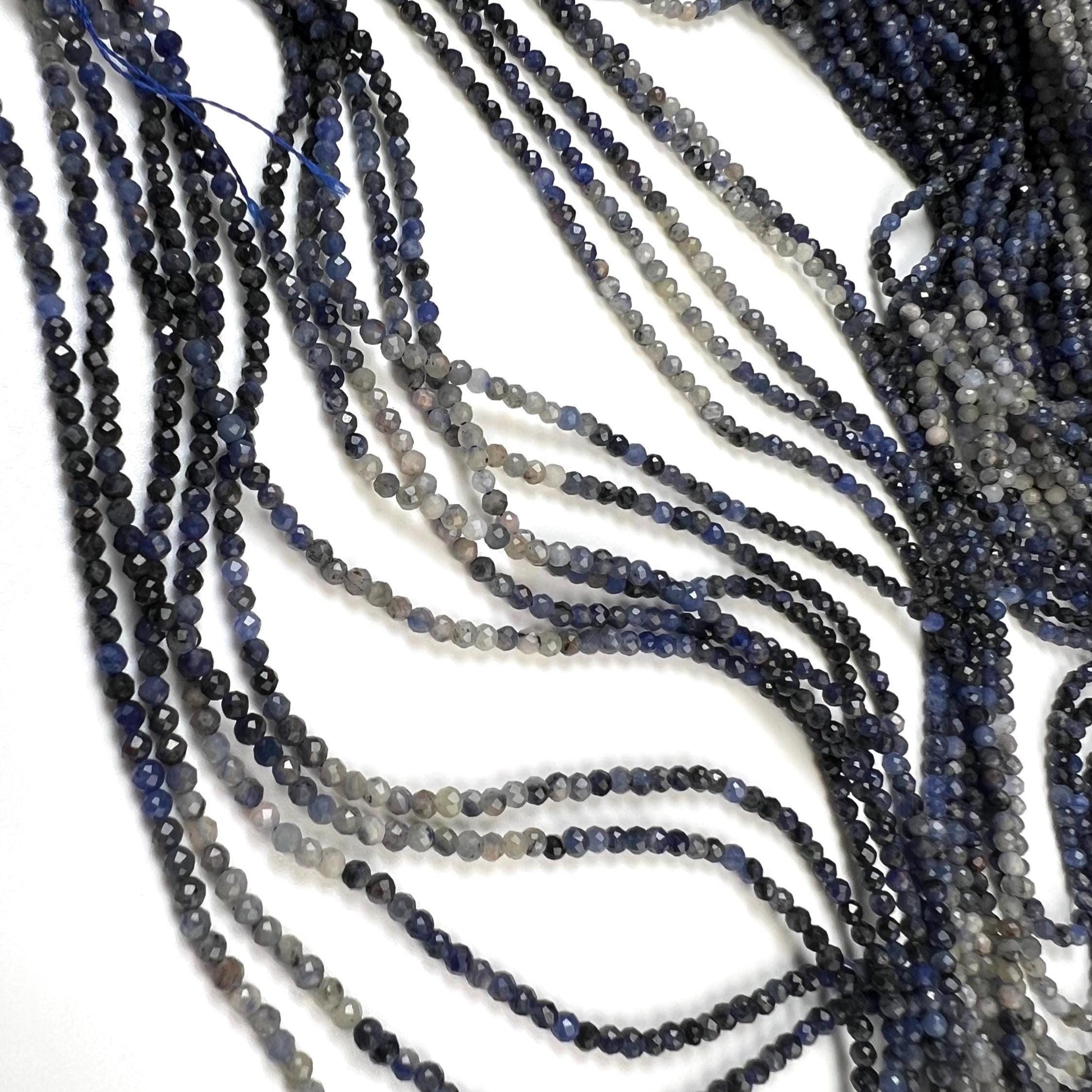 Natural Ombre Sodalite Shaded 2mm Faceted Round beads Jewelry Making 15.5" full Strand