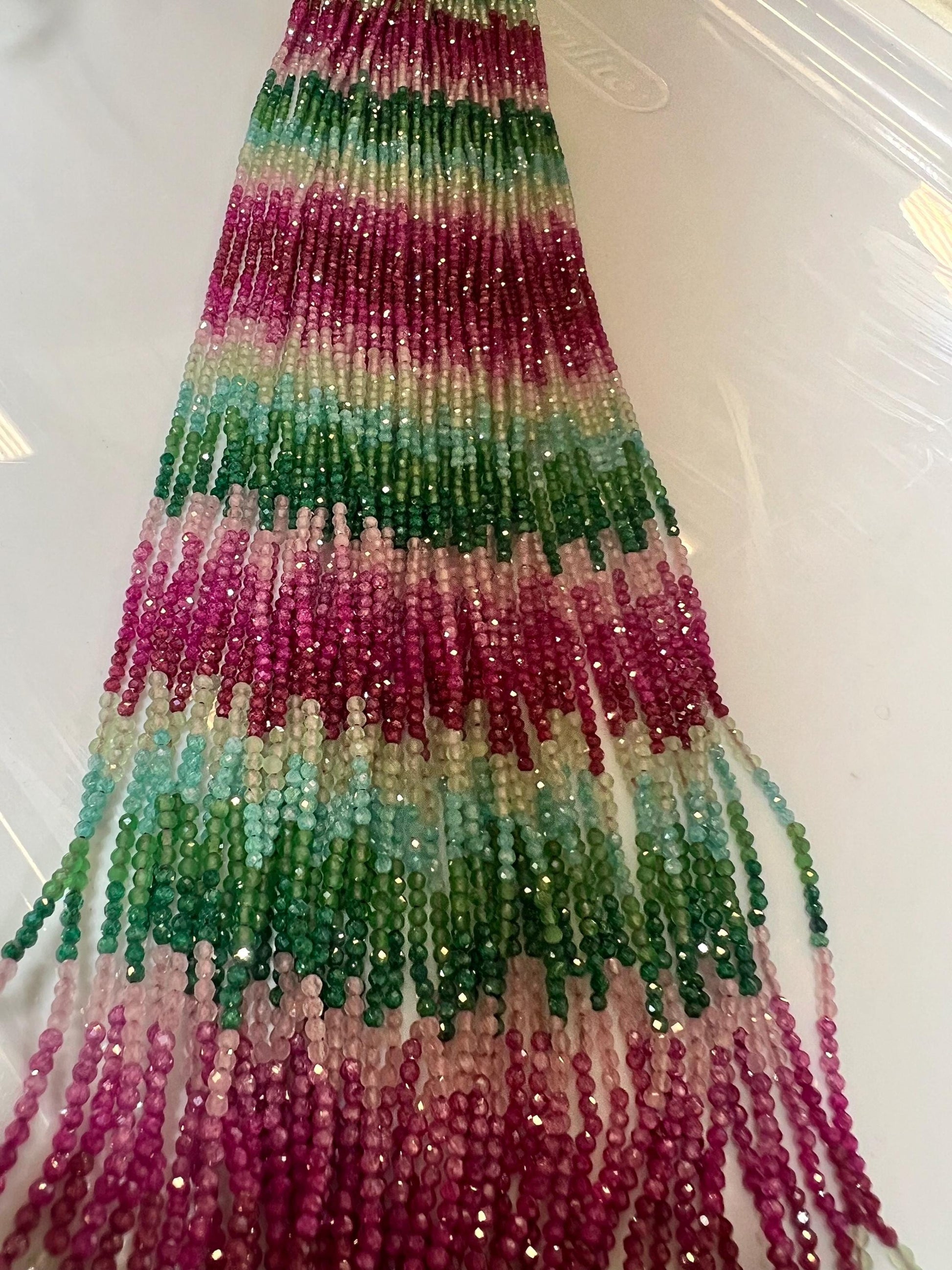 Zircon Multi color blue green pink shaded Zircon Beads 14.5" Strand for jewelry making beads. Very beautiful heavy weight zircon beads