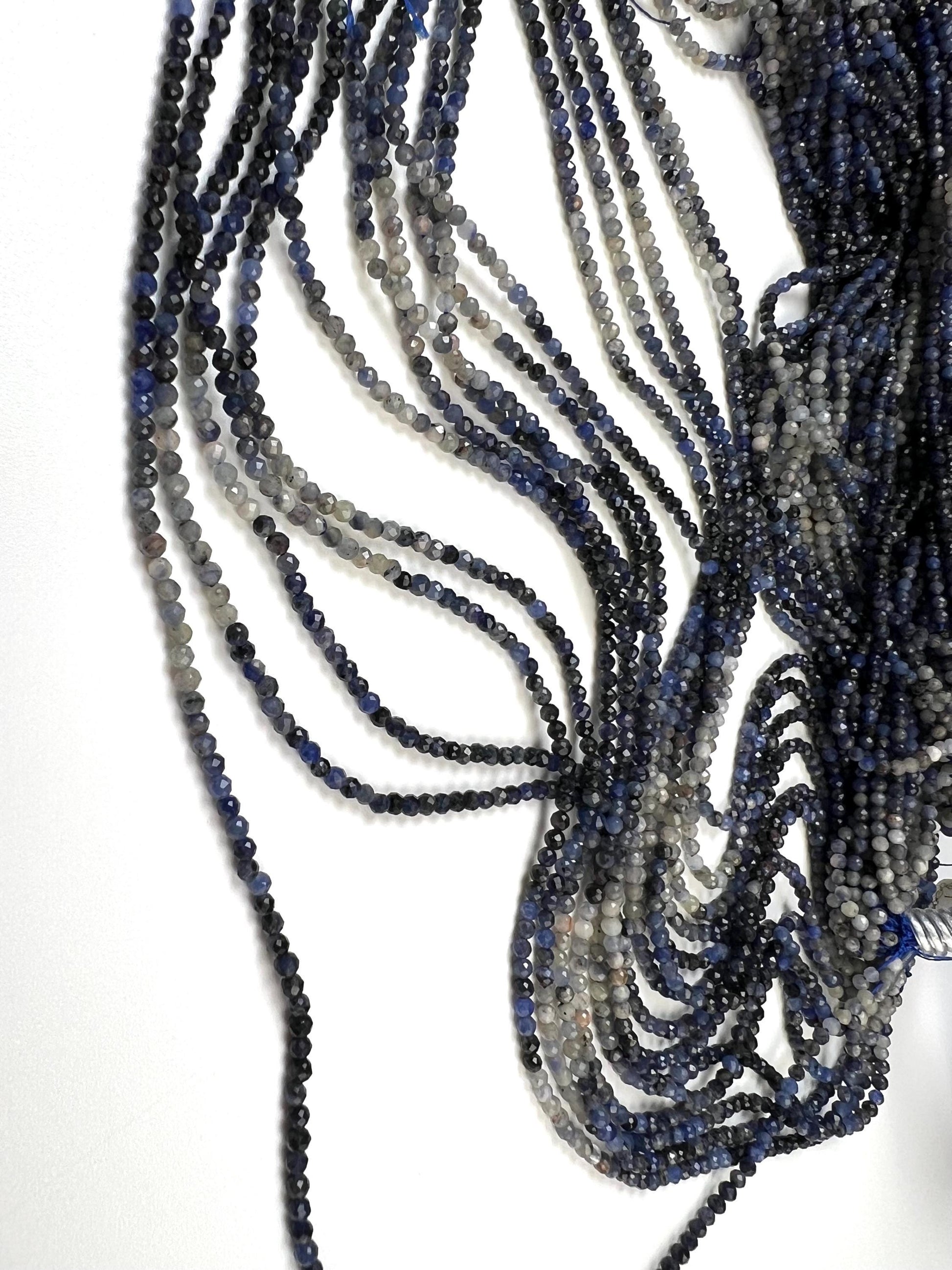 Natural Ombre Sodalite Shaded 2mm Faceted Round beads Jewelry Making 15.5" full Strand