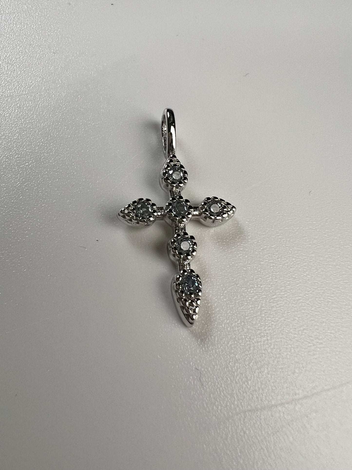 Solid 925 Sterling Silver with Blue Opal Gemstone Cross pendant 925 stamped High Quality Holiday Gift