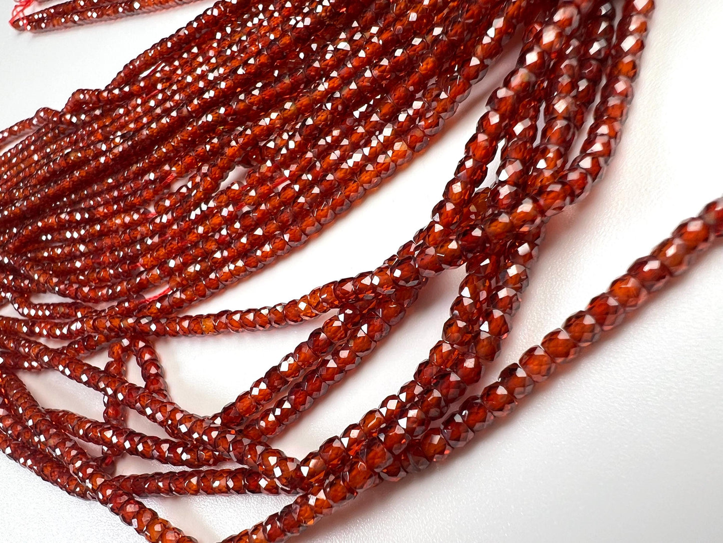 Brown Zircon Micro Faceted 3mm Octagon cube Roundel AAA quality Natural Gemstone Jewelry Making Beads 16” Strand very sparkly