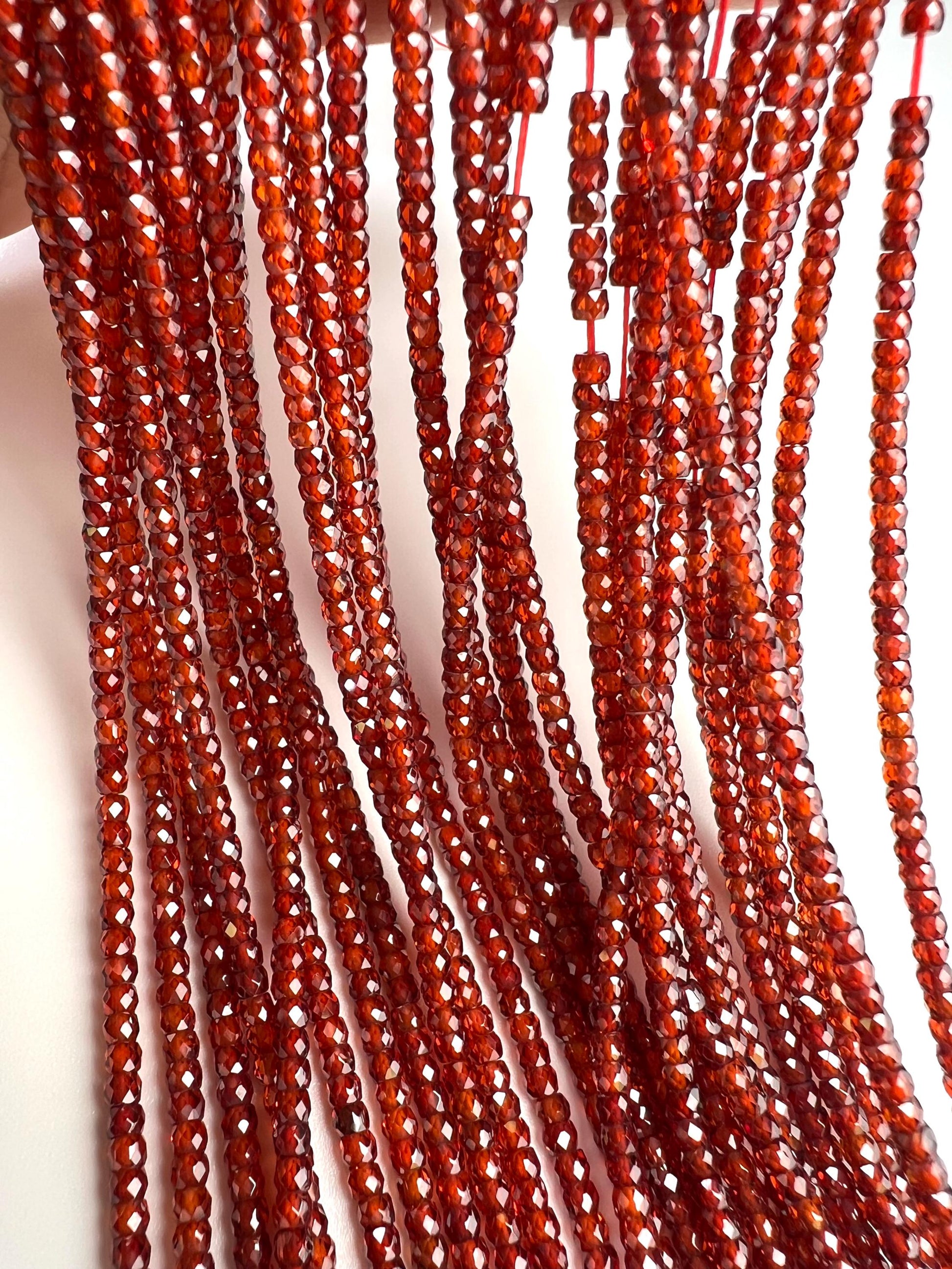 Brown Zircon Micro Faceted 3mm Octagon cube Roundel AAA quality Natural Gemstone Jewelry Making Beads 16” Strand very sparkly