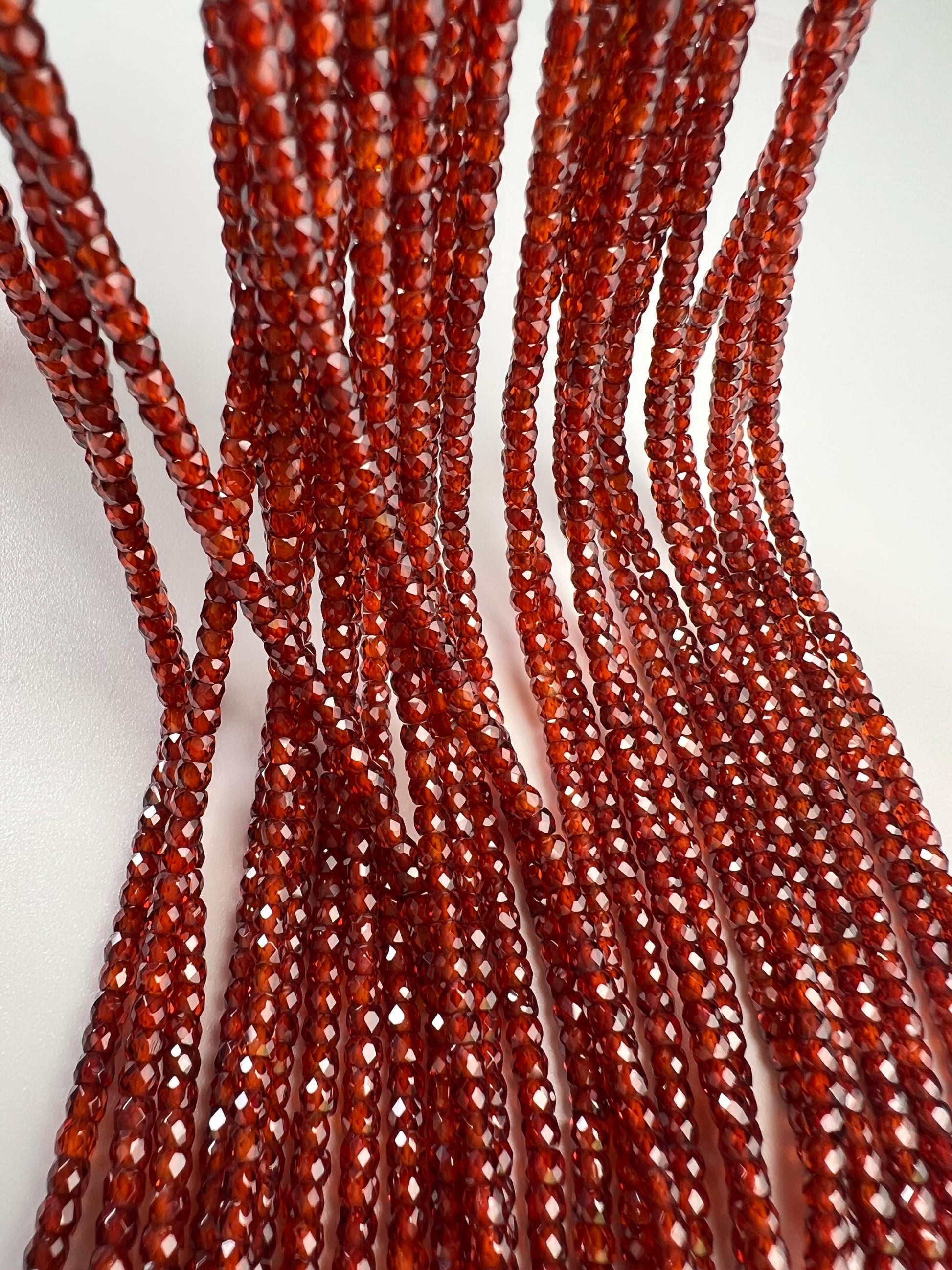 Brown Zircon Micro Faceted 3mm Octagon cube Roundel AAA quality Natural Gemstone Jewelry Making Beads 16” Strand very sparkly