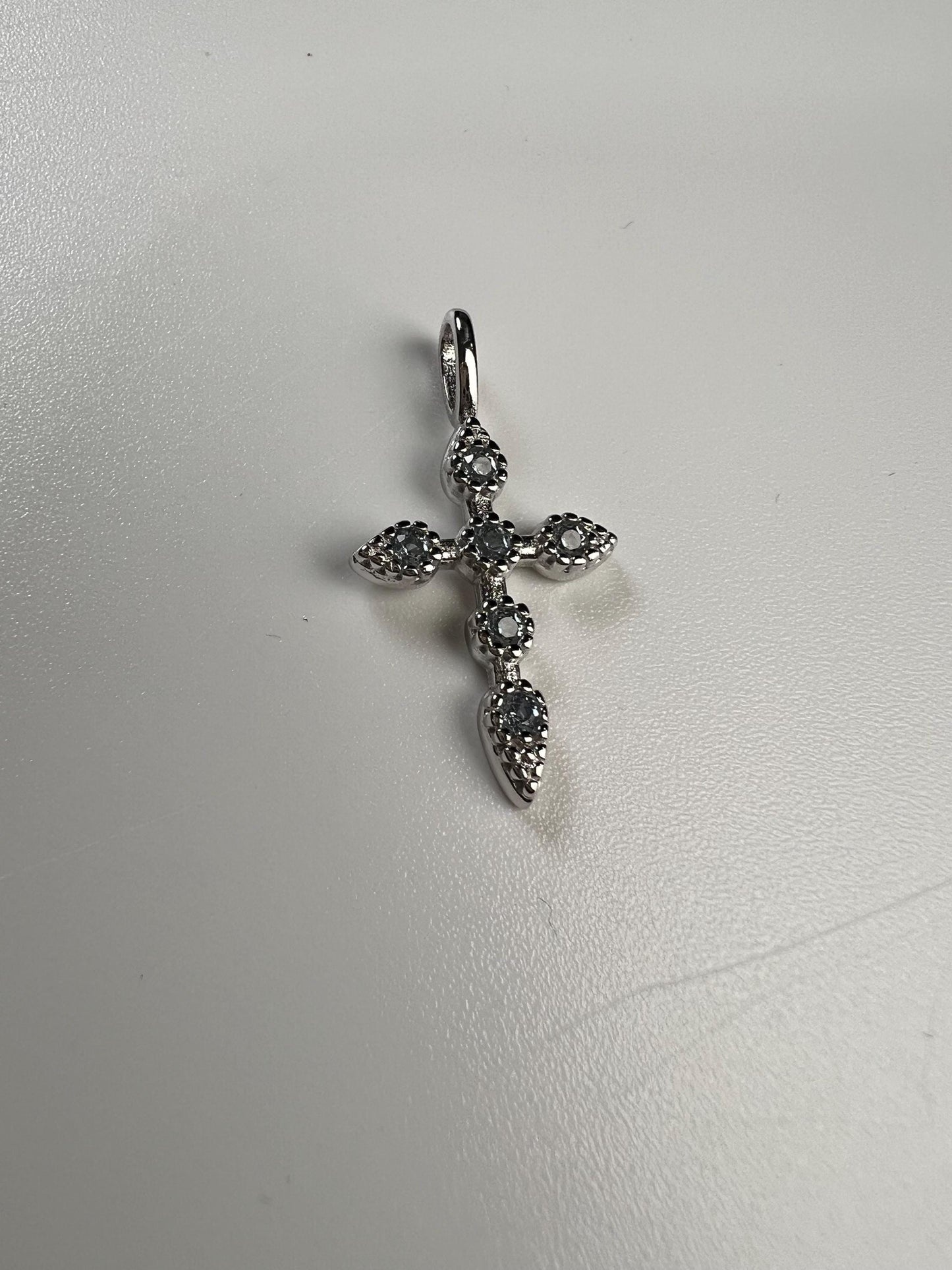 Solid 925 Sterling Silver with Blue Opal Gemstone Cross pendant 925 stamped High Quality Holiday Gift