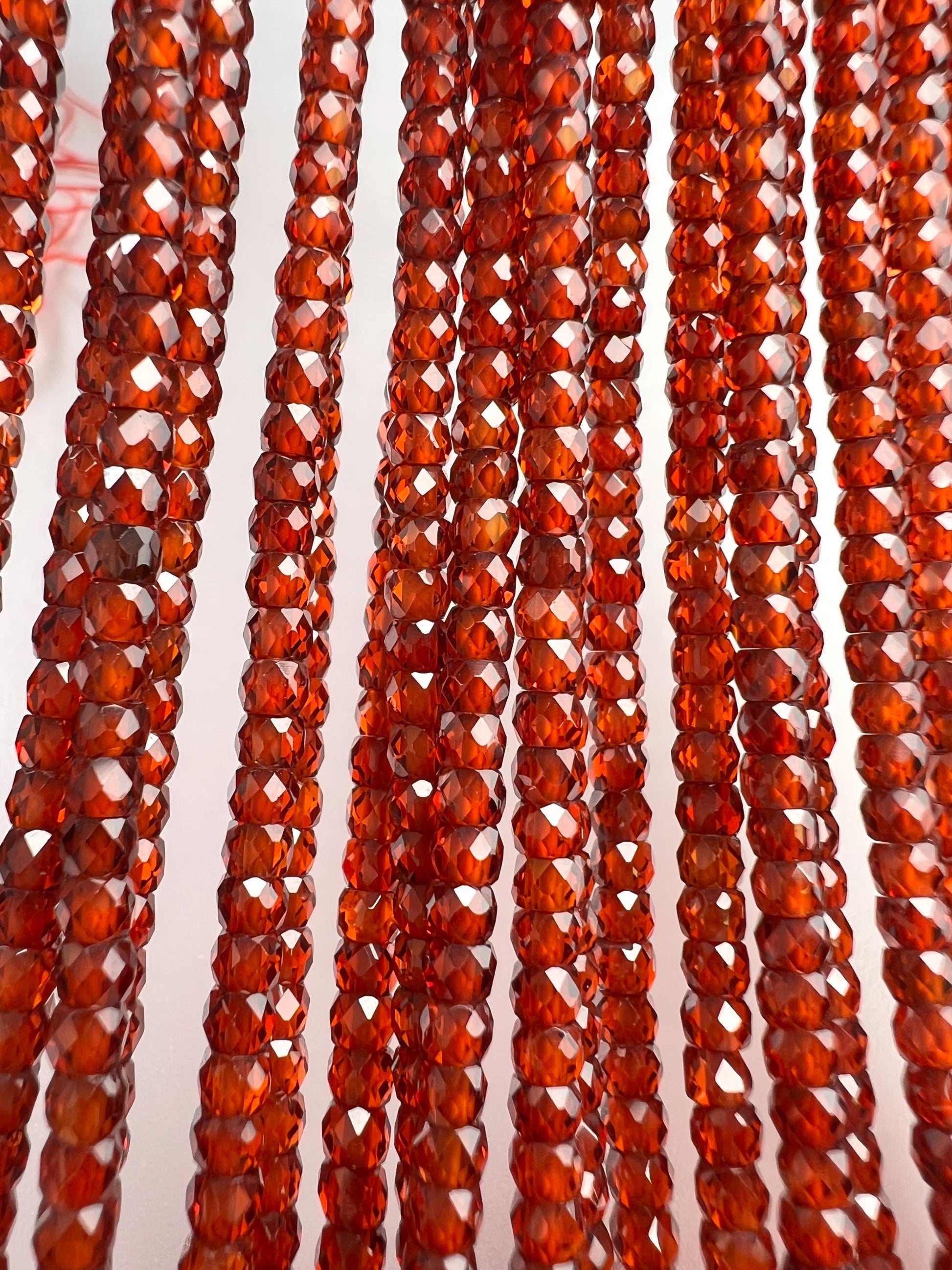 Brown Zircon Micro Faceted 3mm Octagon cut cube Roundel AAA quality Natural Gemstone Jewelry Making Beads 16” Strand very sparkly