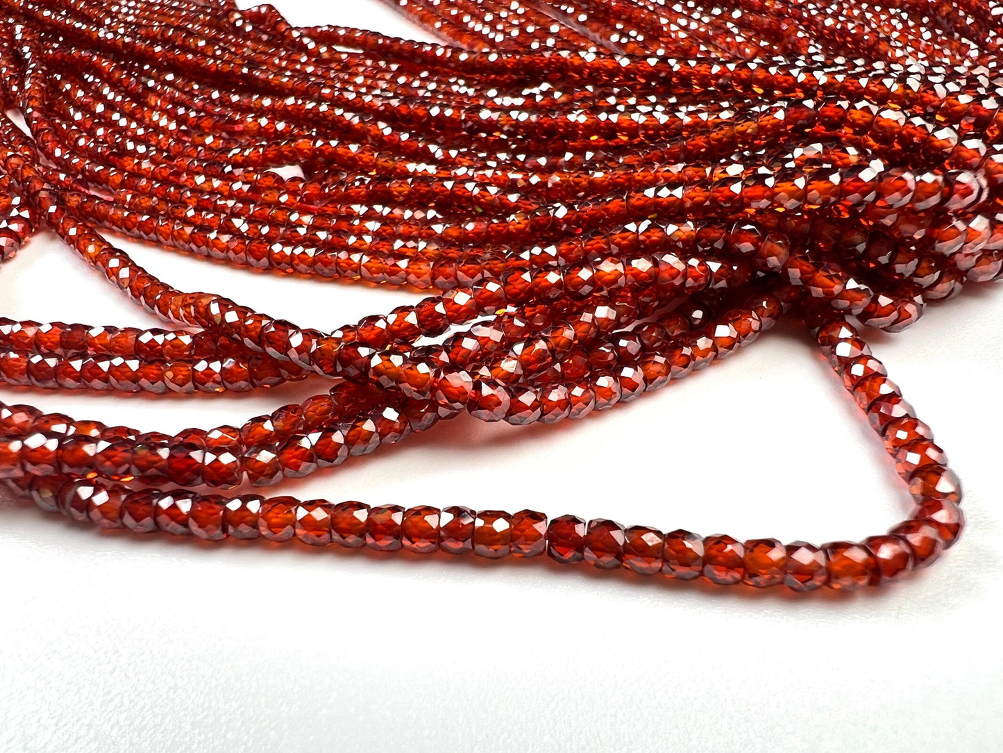 Brown Zircon Micro Faceted 3mm Octagon cube Roundel AAA quality Natural Gemstone Jewelry Making Beads 16” Strand very sparkly