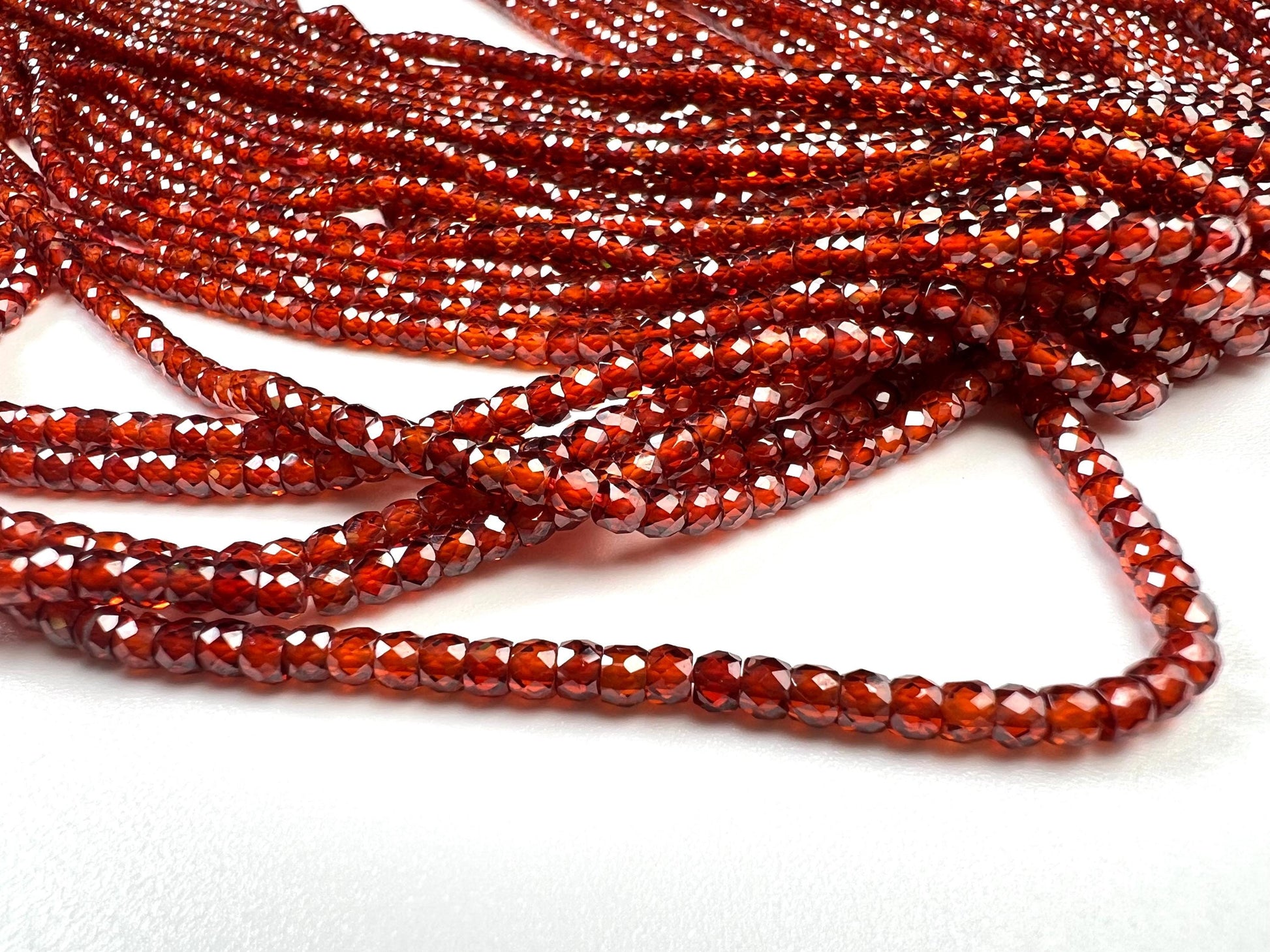 Brown Zircon Micro Faceted 3mm Octagon cube Roundel AAA quality Natural Gemstone Jewelry Making Beads 16” Strand very sparkly