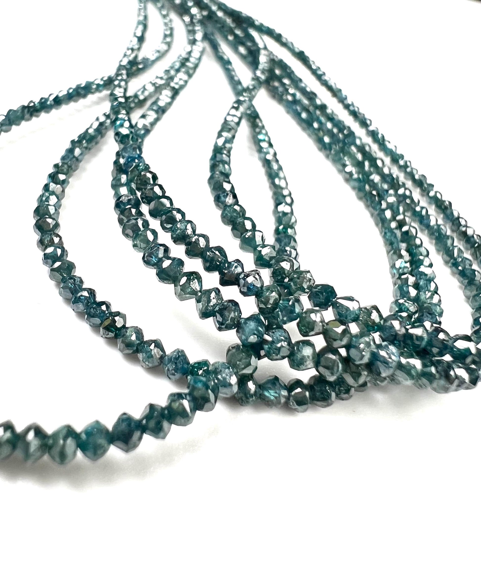 Natural Blue Diamond faceted Roundel bead, AAA Quality 1.8-2.5mm Diamond bead 12.5 cts