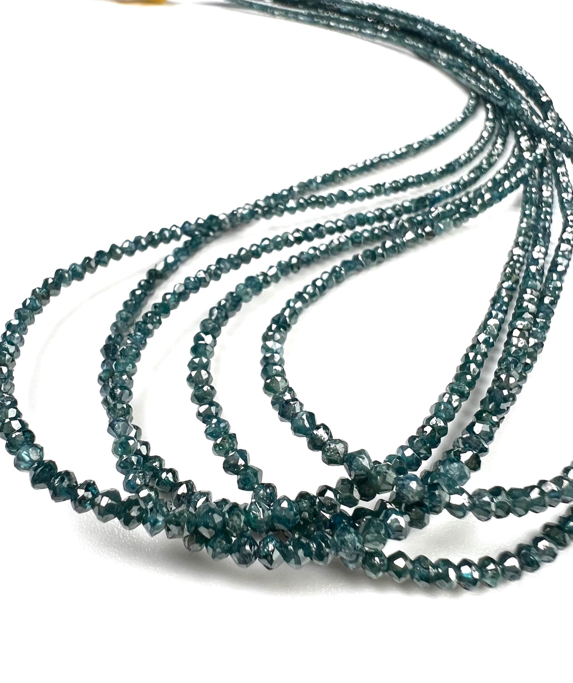 Natural Blue Diamond faceted Roundel bead, AAA Quality 1.8-2.5mm Diamond bead 12.5 cts