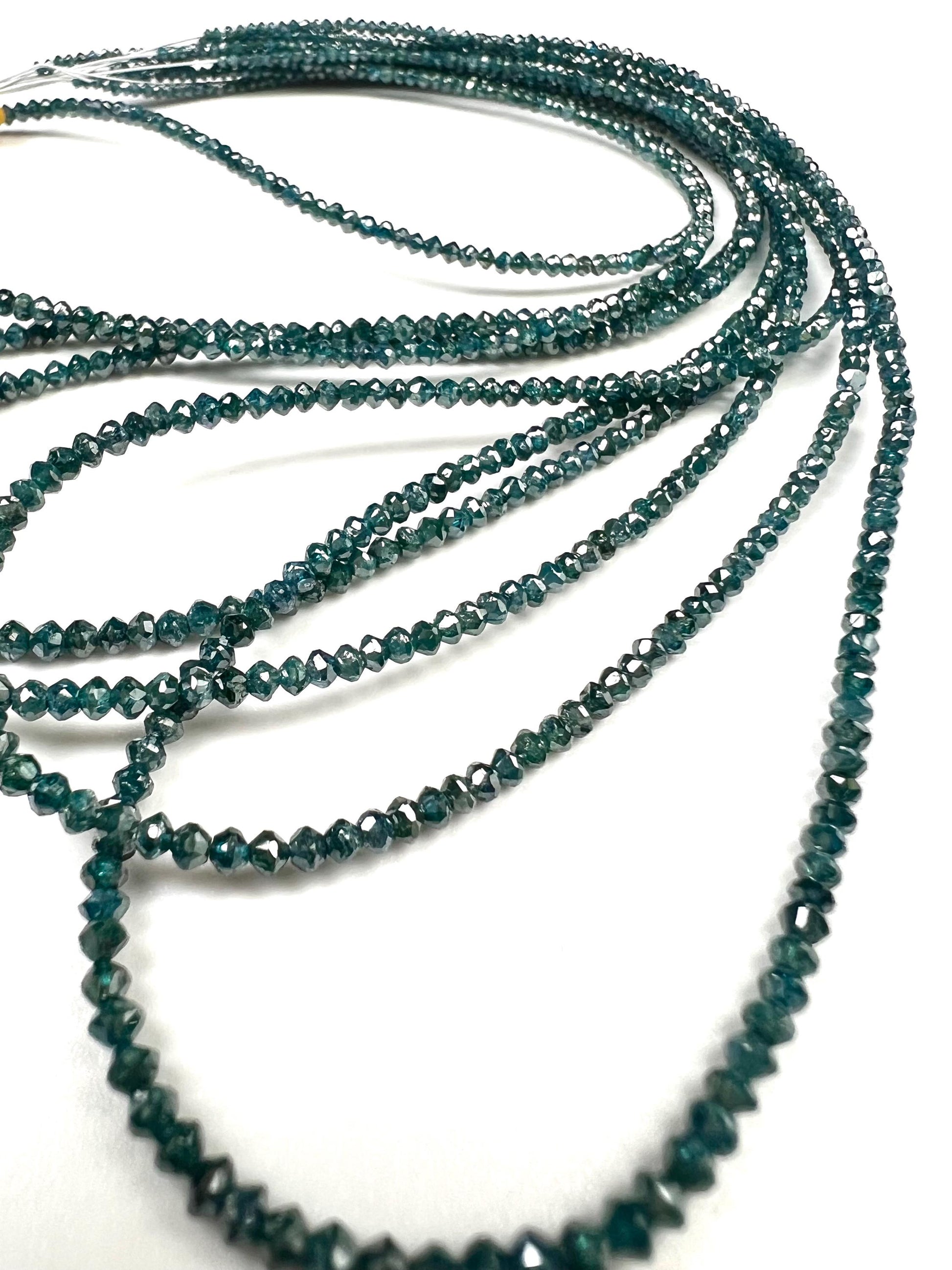 Natural Blue Diamond faceted Roundel bead, AAA Quality 1.8-2.5mm Diamond bead 12.5 cts