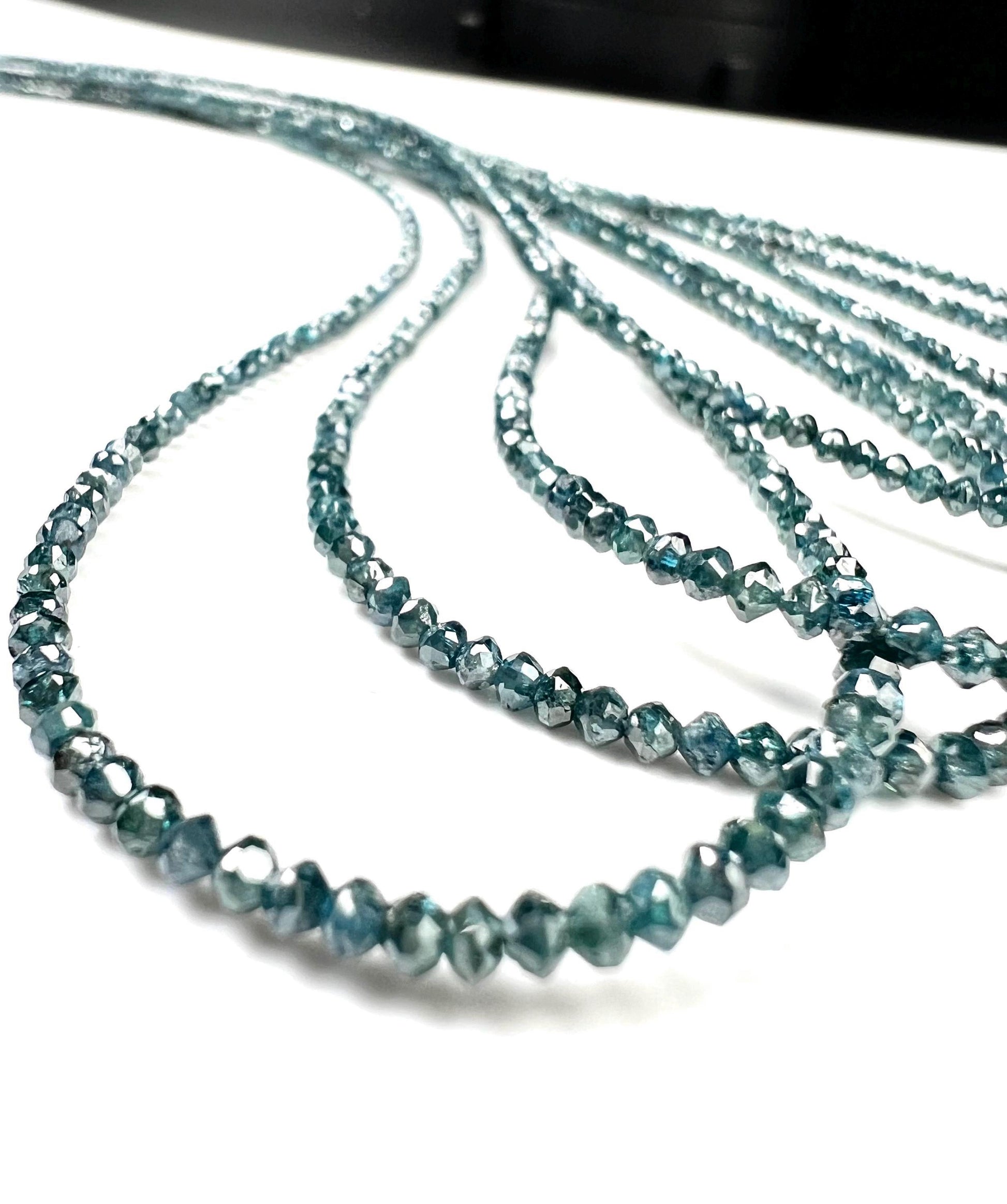 Natural Blue Diamond faceted Roundel bead, AAA Quality 1.8-2.5mm Diamond bead 12.5 cts