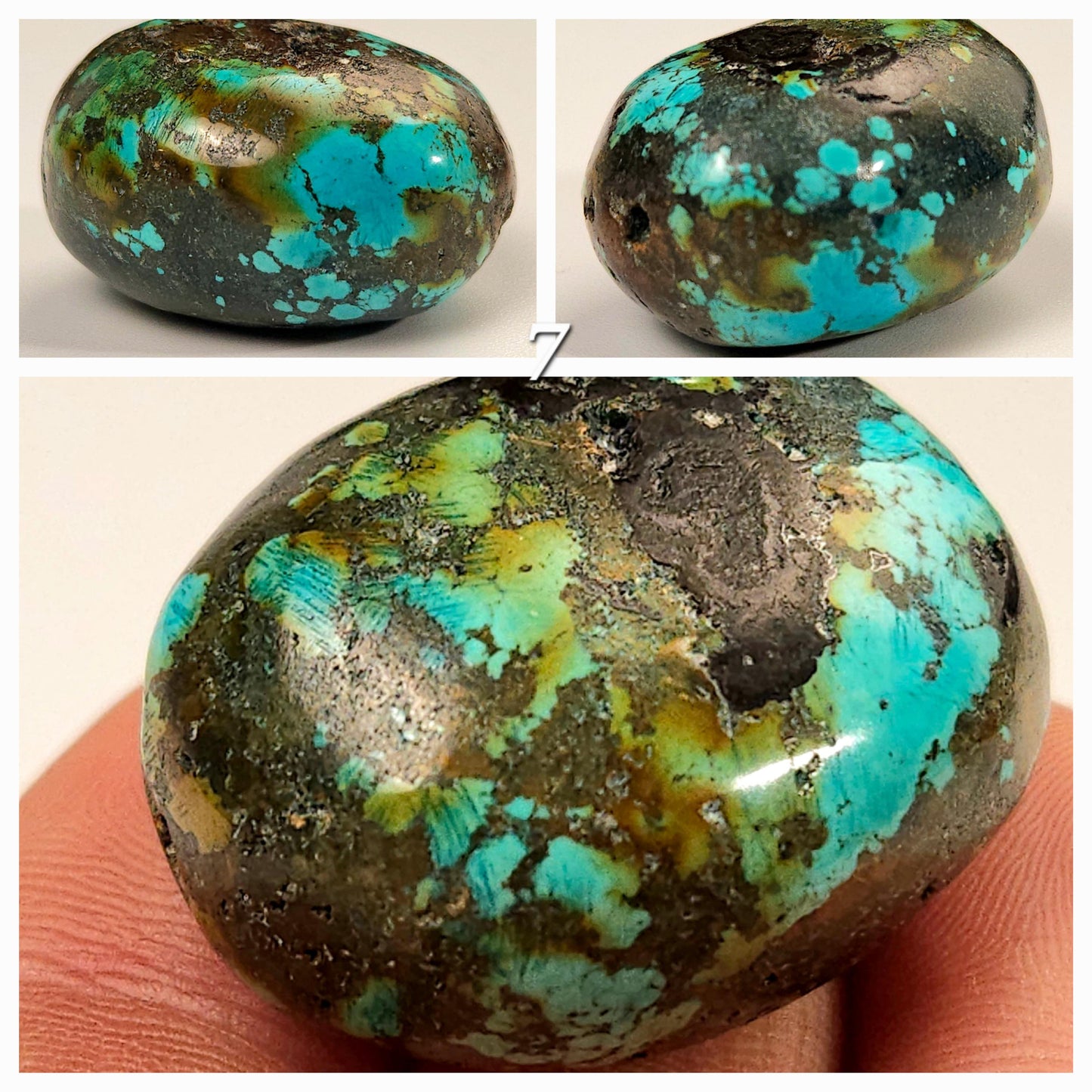 Natural Turquoise Pebble, AAA Tibetan Spiderweb Blue Turquoise, Jewelry Focal, Pendant, Palm Stone, Pocket Stone, Collection, Healing