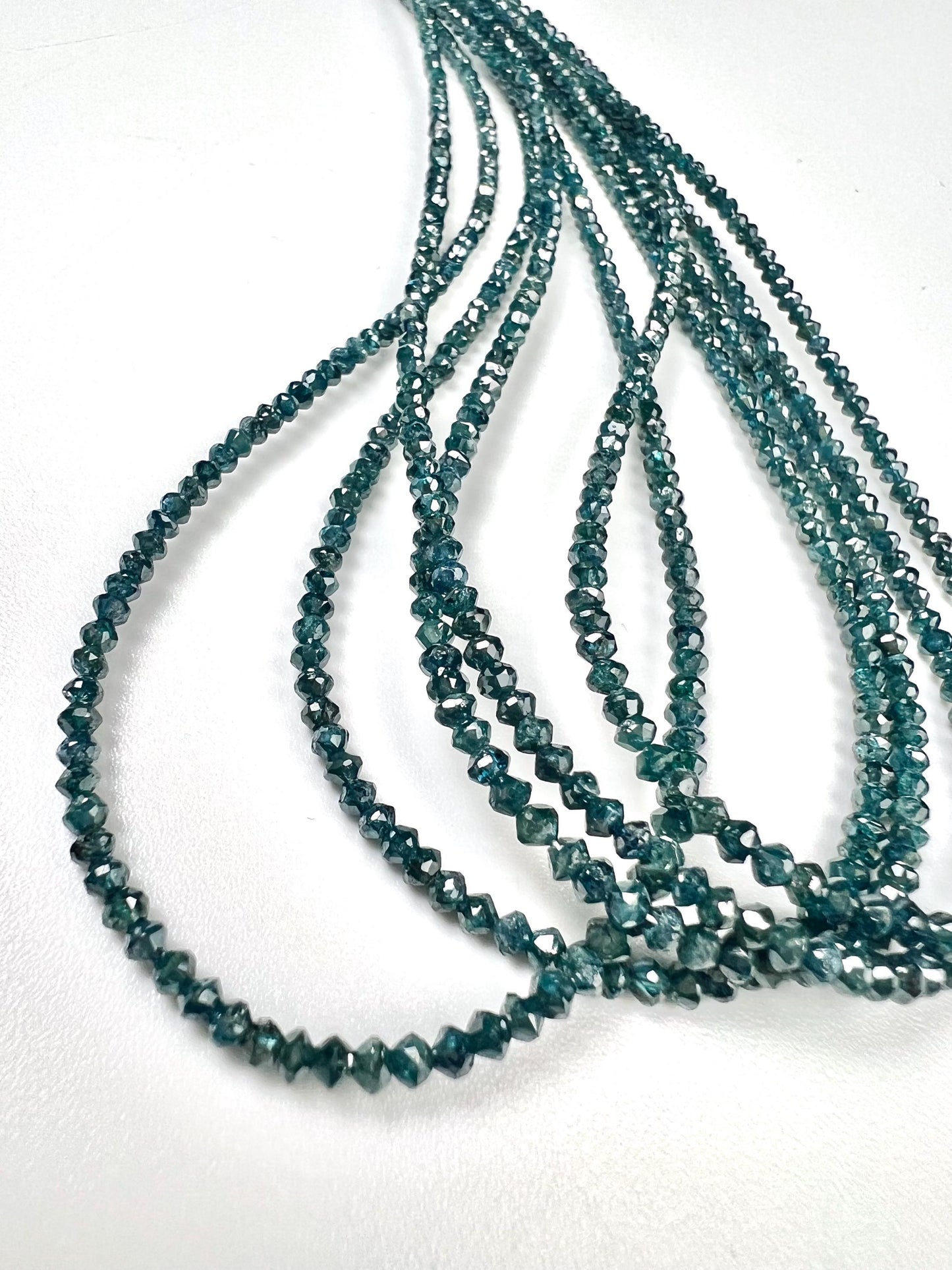 Natural Blue Diamond faceted Roundel bead, AAA Quality 1.8-2.5mm Diamond bead 12.5 cts