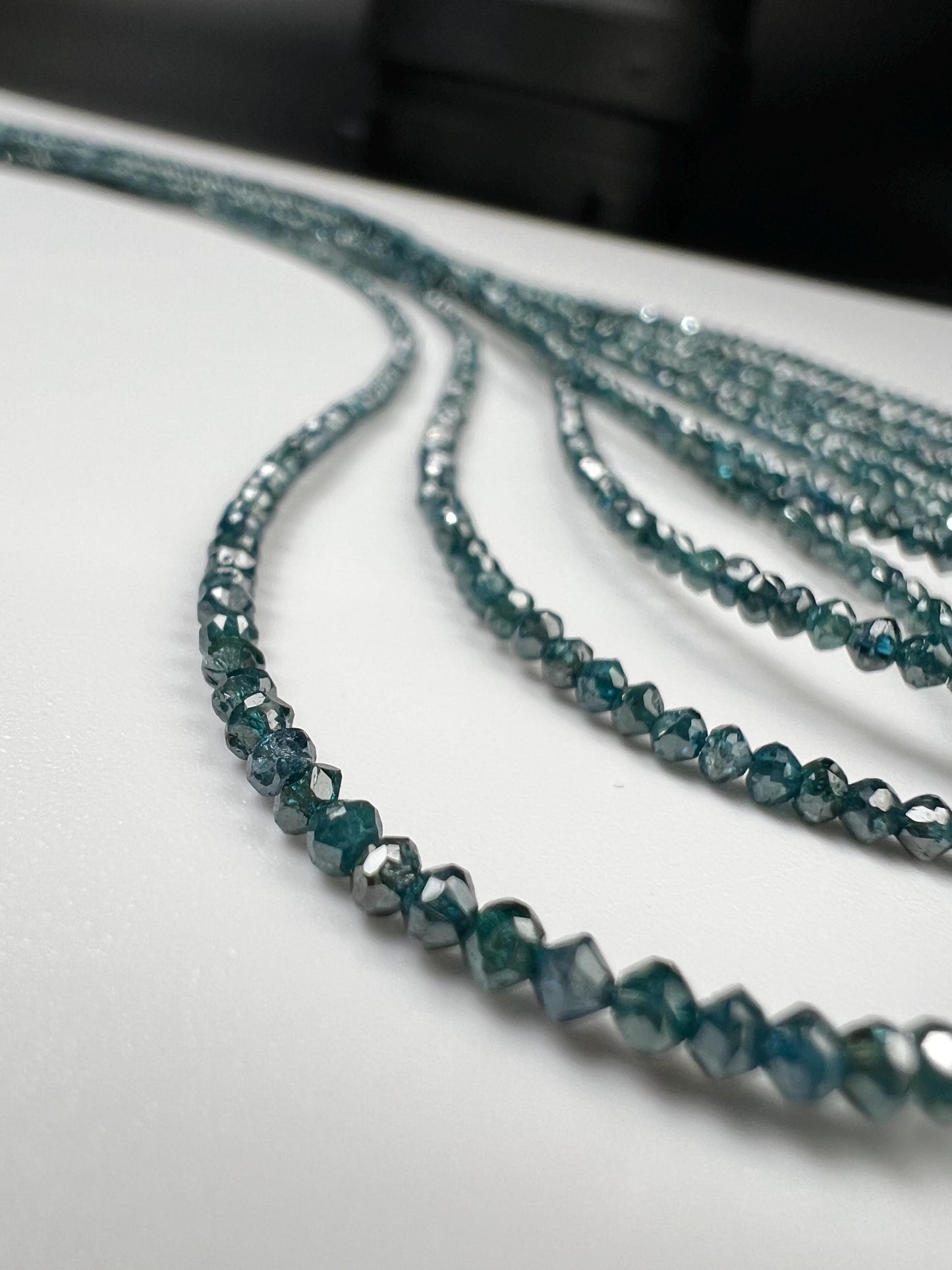 Natural Blue Diamond faceted Roundel bead, AAA Quality 1.8-2.5mm Diamond bead 12.5 cts
