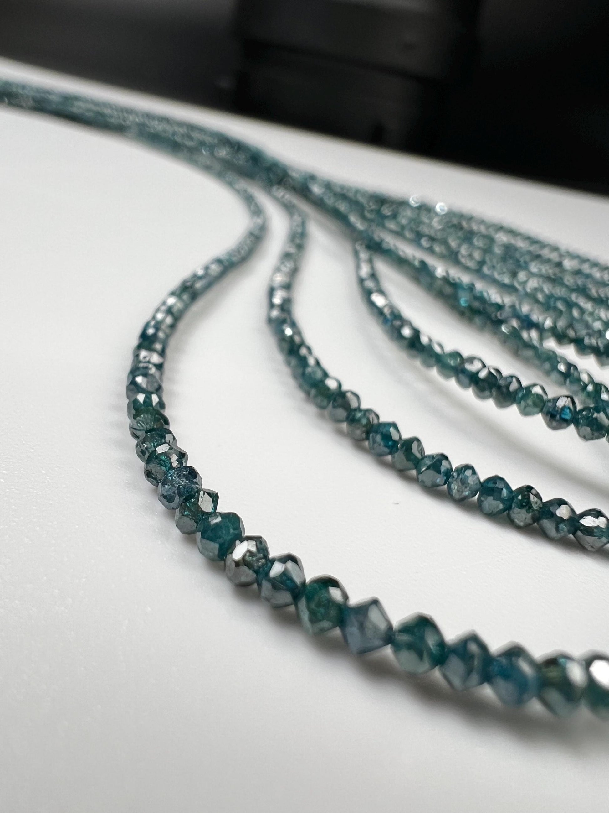 Natural Blue Diamond faceted Roundel bead, AAA Quality 1.8-2.5mm Diamond bead 12.5 cts