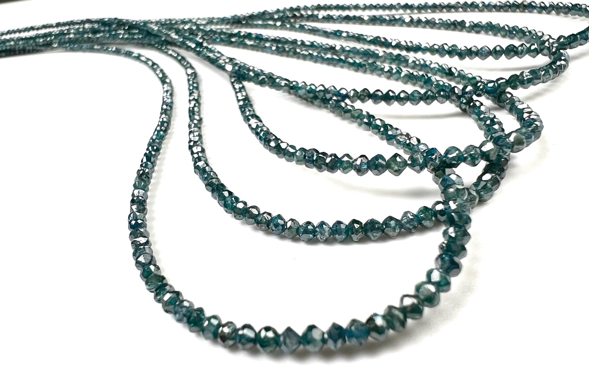 Natural Blue Diamond faceted Roundel bead, AAA Quality 1.8-2.5mm Diamond bead 12.5 cts