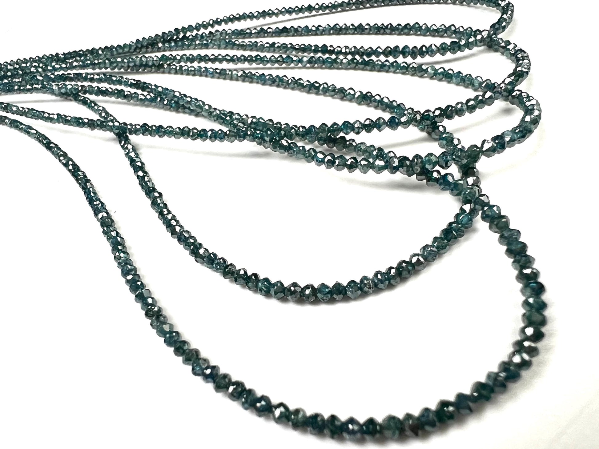 Natural Blue Diamond faceted Roundel bead, AAA Quality 1.8-2.5mm Diamond bead 12.5 cts