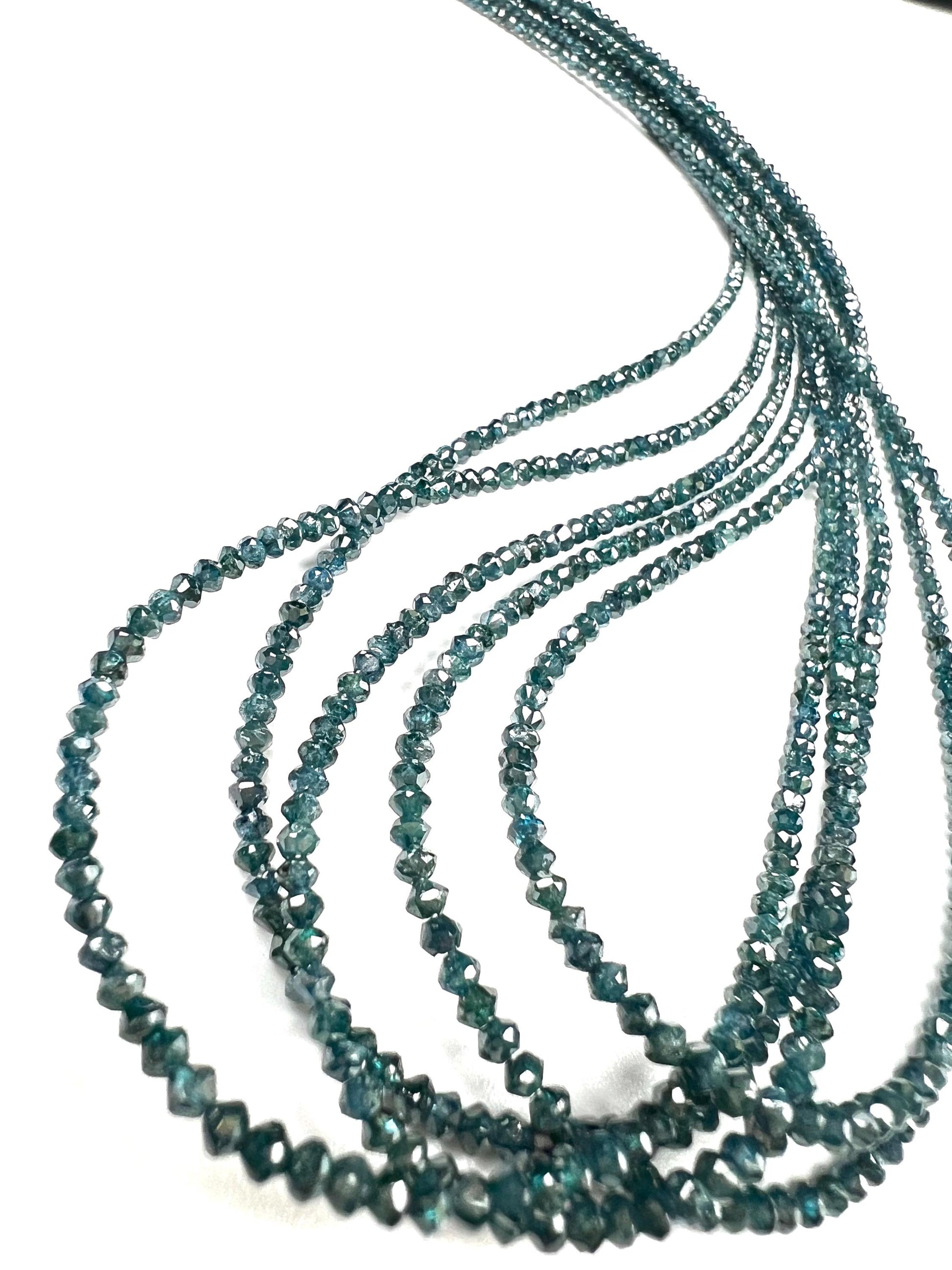 Natural Blue Diamond faceted Roundel bead, AAA Quality 1.8-2.5mm Diamond bead 12.5 cts