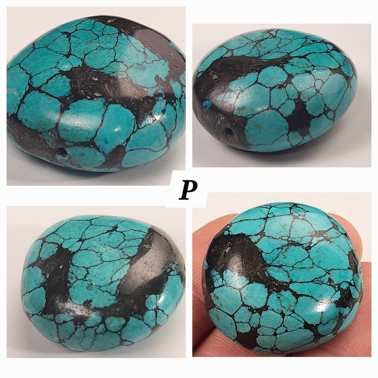 Turquoise Pebble, AAA Tibetan Spiderweb Blue Turquoise pebble, Rare, jewelry, Focal, pendant, palm stone, pocket stone, collection, healing