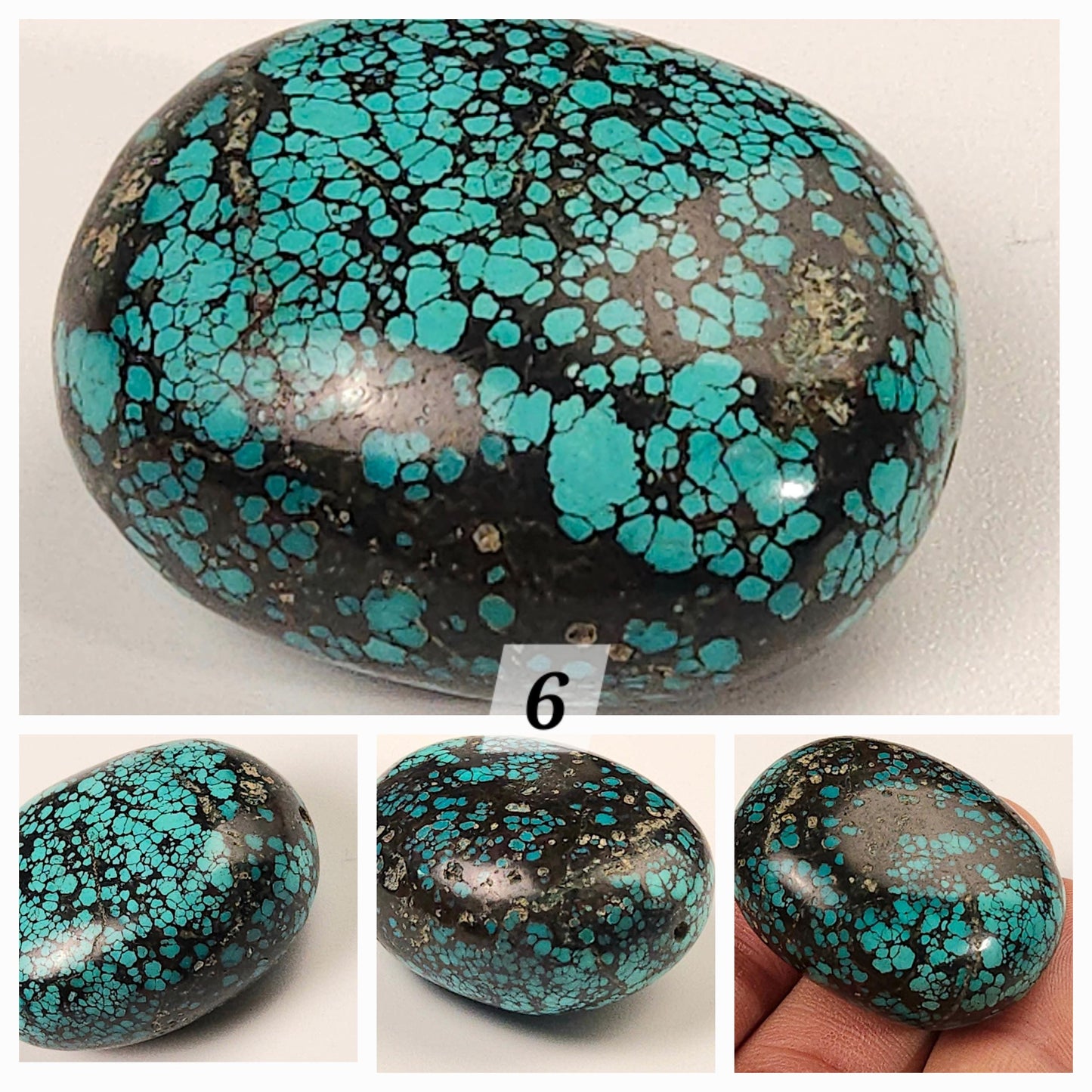 Natural Turquoise Pebble, AAA Tibetan Spiderweb Blue Turquoise, Jewelry Focal, Pendant, Palm Stone, Pocket Stone, Collection, Healing