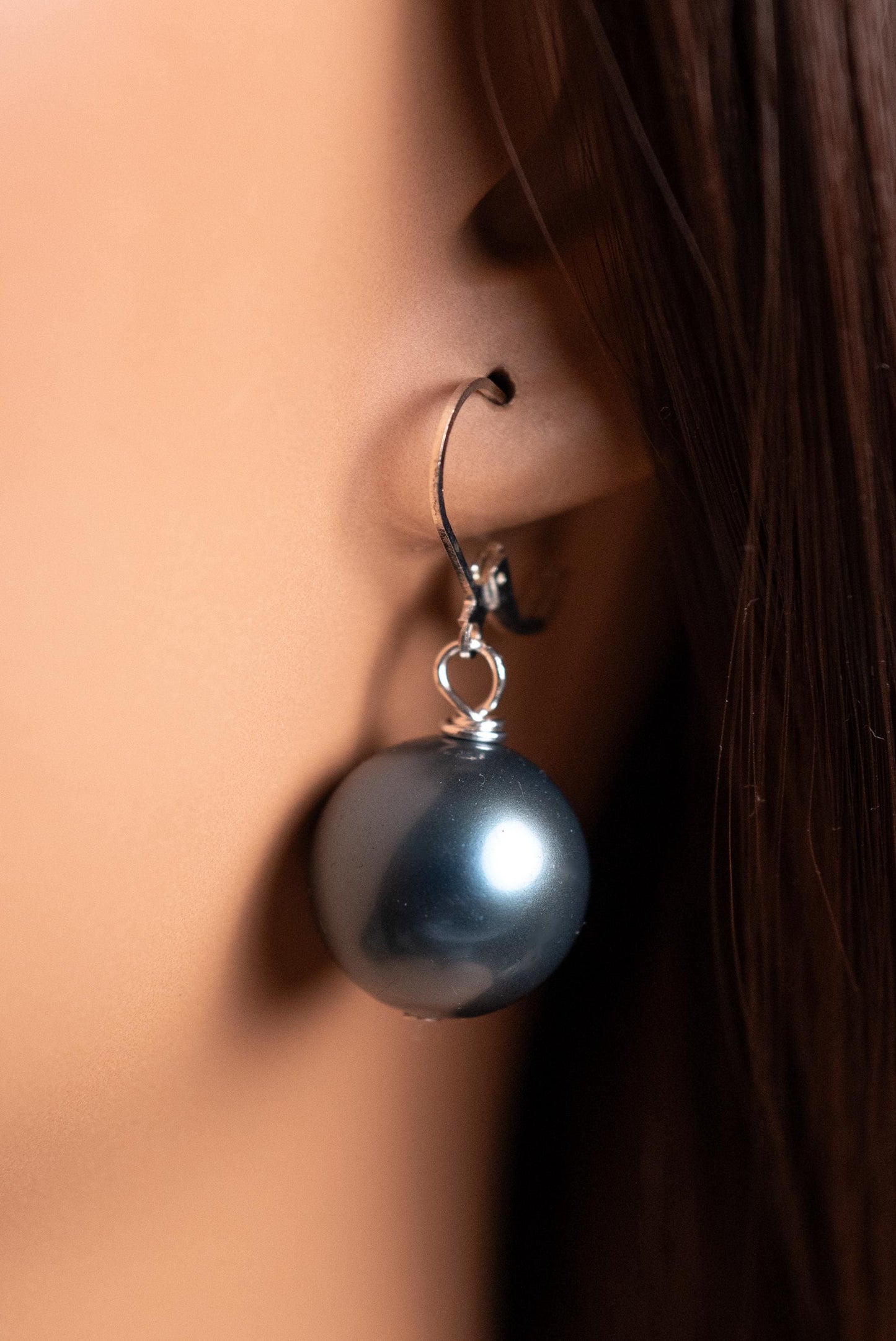 Teal Green South Sea Shell Pearl 16mm Leverback Earrings, Boho, Handmade Gift for Her