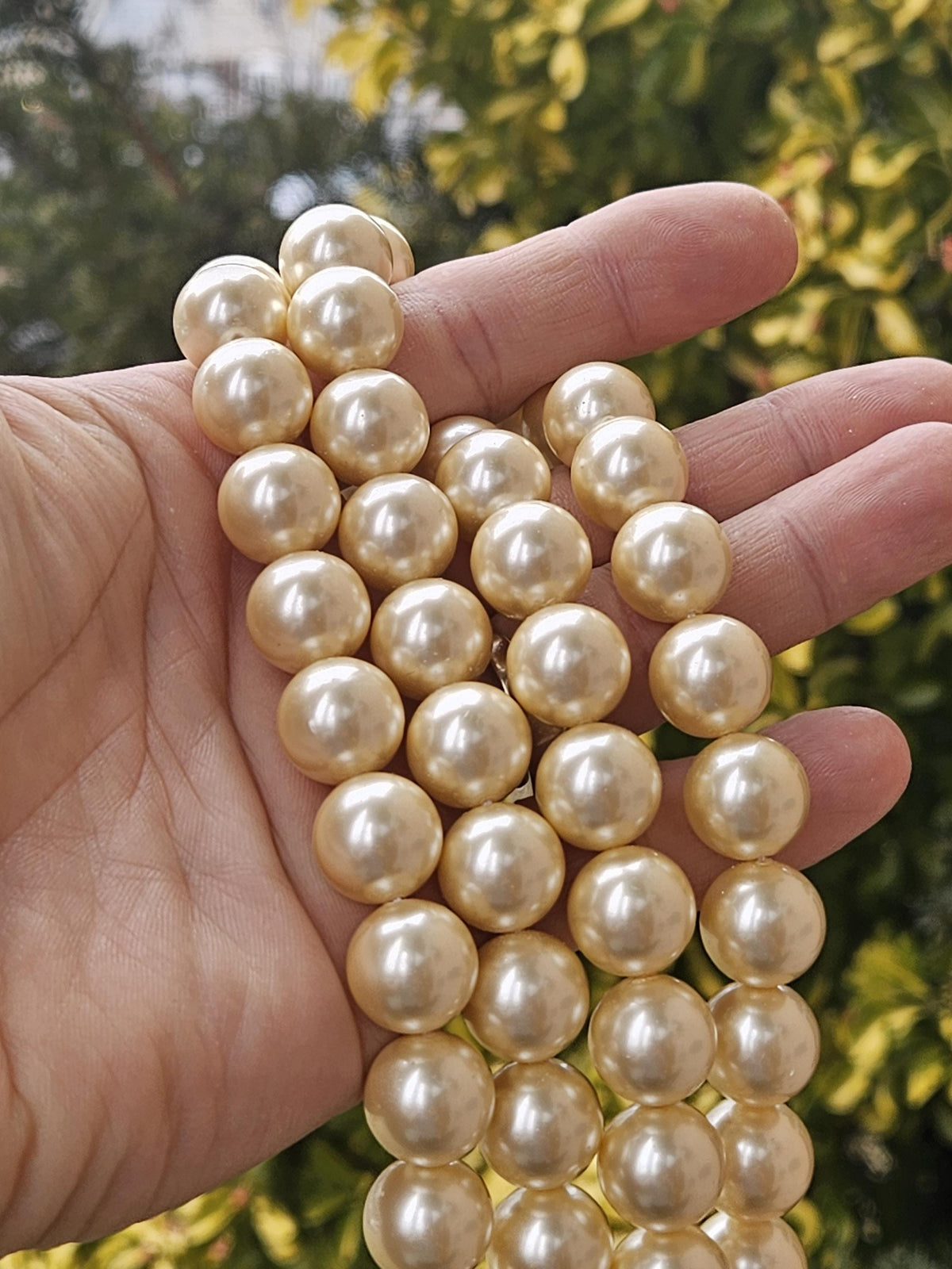 Golden Yellow South SeaShell Pearl 14mm Large High Luster Statement Necklace, Bridal, Gift for Her