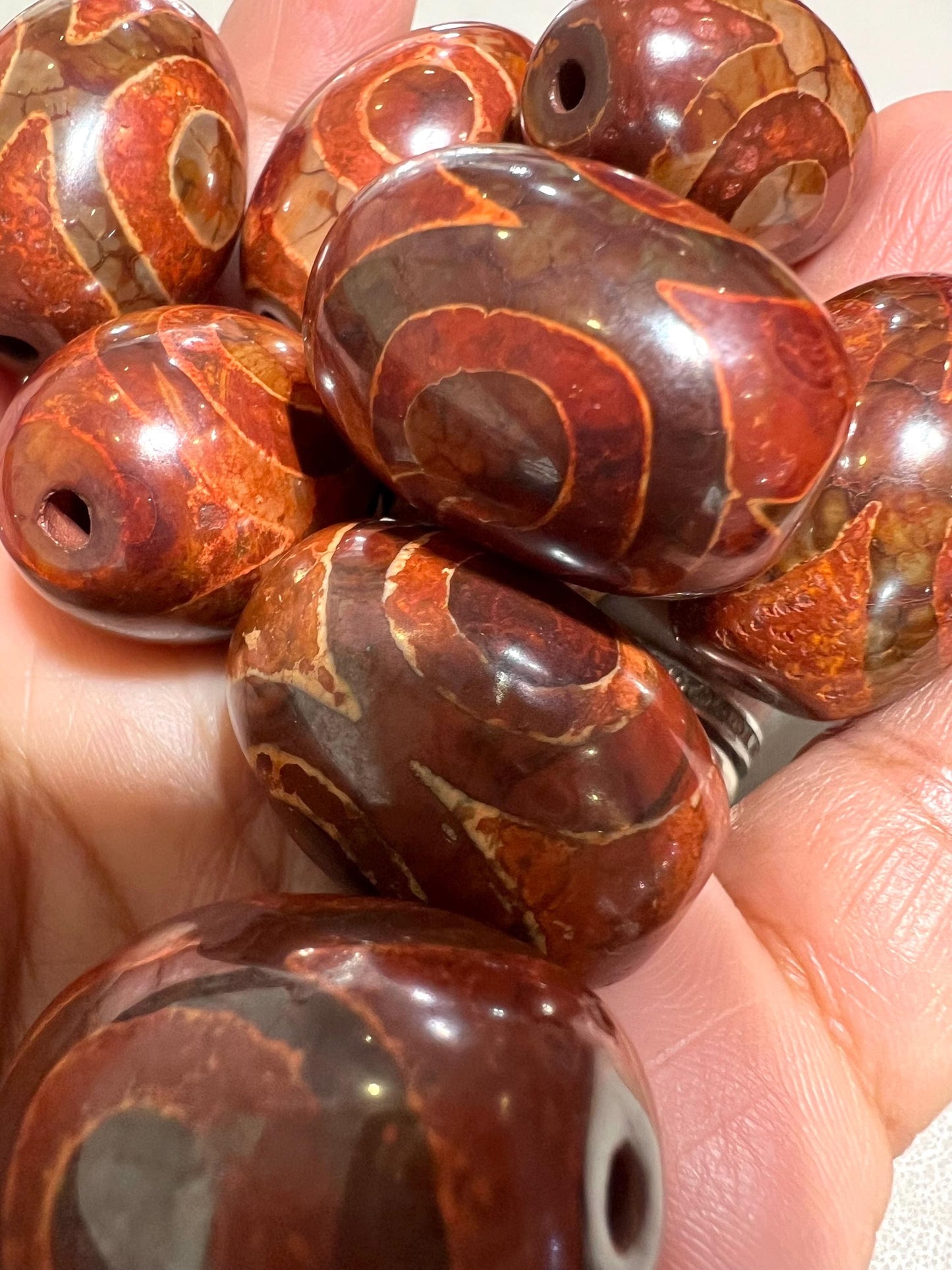 Natural Tibetan agate Evil Eye Oval drum Eye Agate huge 22x28mm vintage Jewelry Making, Art Craft Beads pocket stone protection