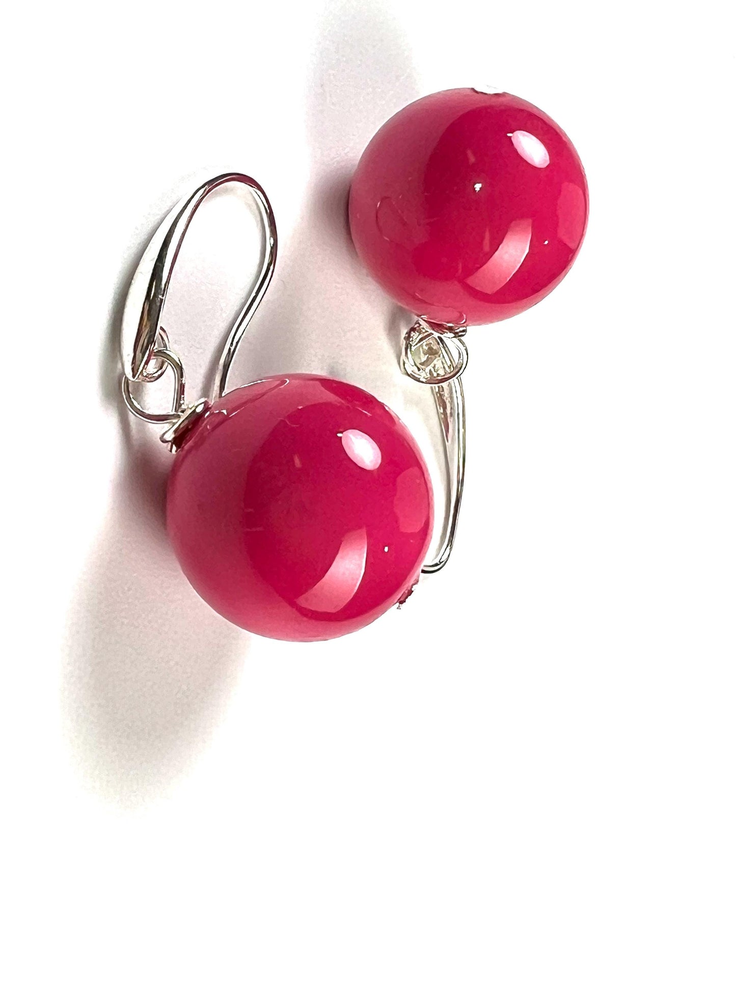 Hot Pink South SeaShell Pearl 16mm Largre High Luster Earrings color Valentines Bridal party wear Gift for Her