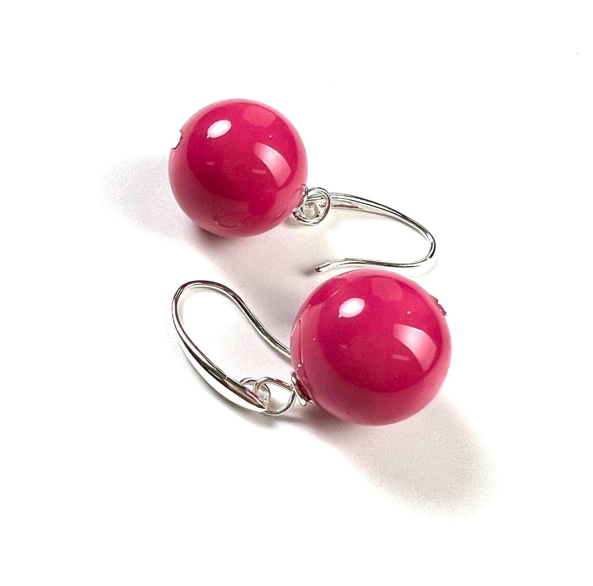 Hot Pink South SeaShell Pearl 16mm Largre High Luster Earrings color Valentines Bridal party wear Gift for Her