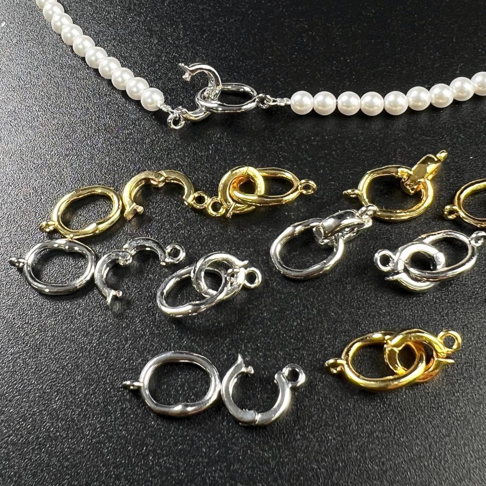 Hook and Eye Pearl clasp, Interchangeable charm pendant hanging enhancer bail hinged open clasp Rhodium Silver 18k gold plated beauty clasp