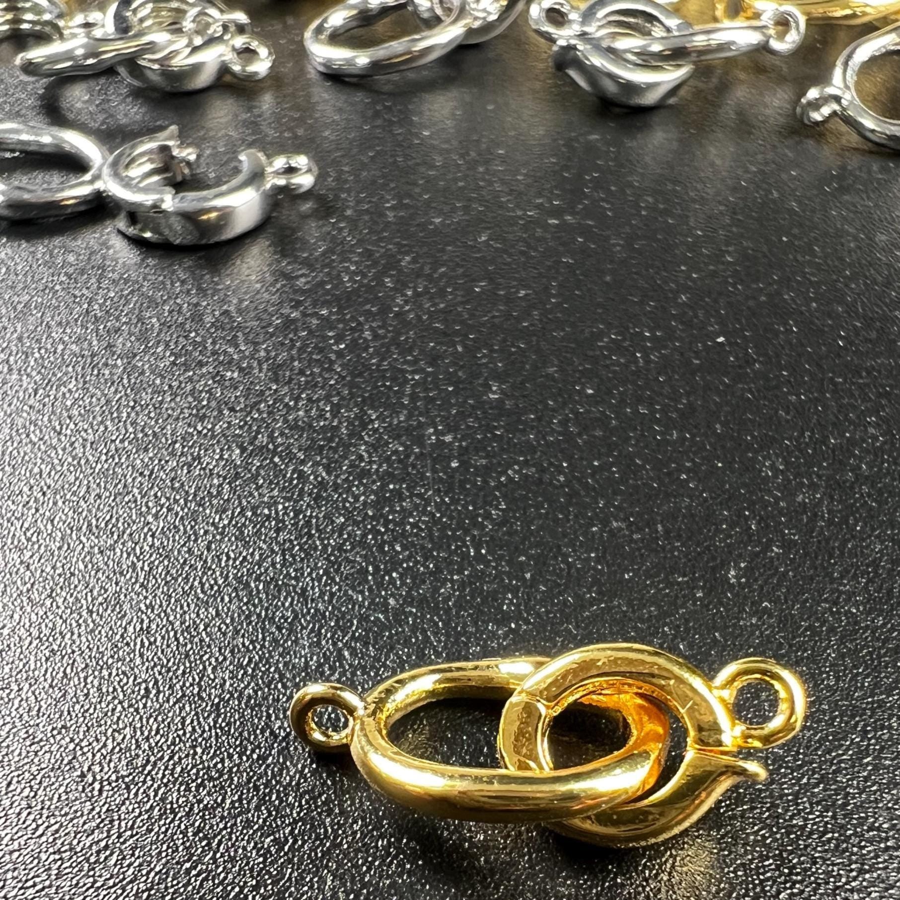 Hook and Eye Pearl clasp, Interchangeable charm pendant hanging enhancer bail hinged open clasp Rhodium Silver 18k gold plated beauty clasp