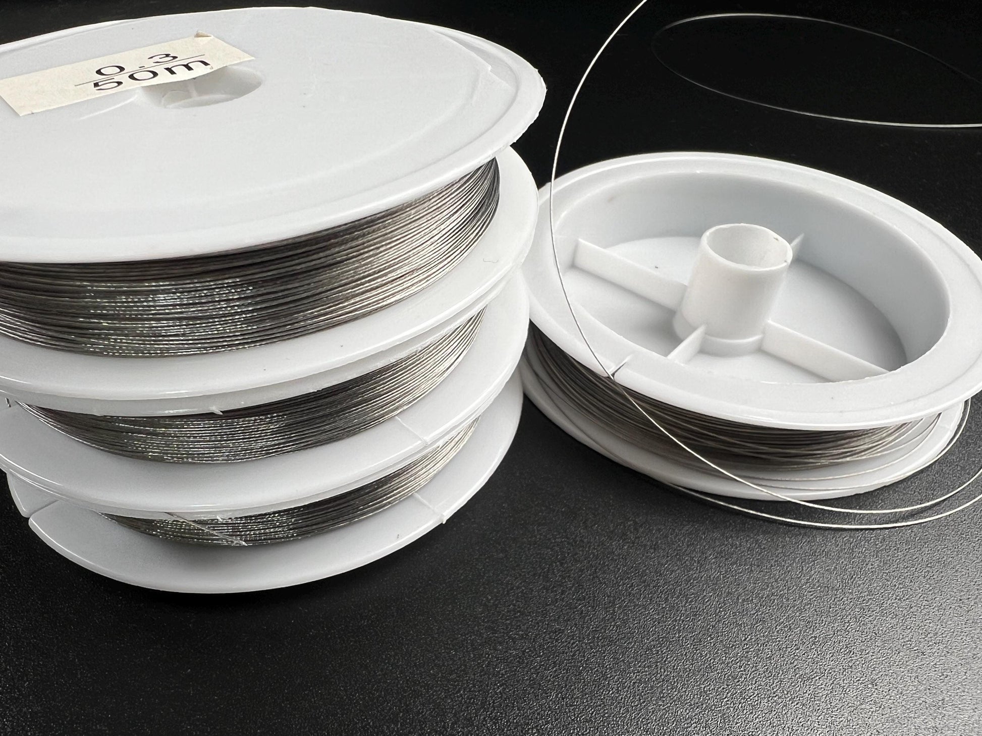 Beading wire strong flexible 7strand 164 feet .3mm 1 spool for necklace bracelet jewelry making Tigertail beading wire