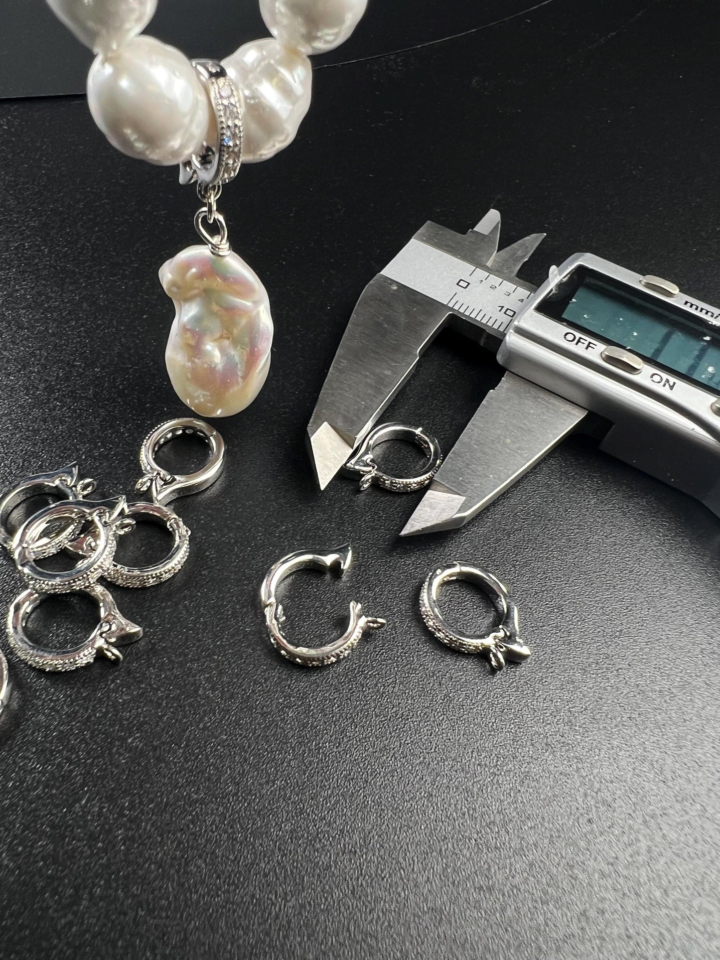 Cubic zirconia Sterling Silver CZ diamond Enhancer Hinged Bail Heavy duty Interchangeable Pendant holder 11mm snap on Bail