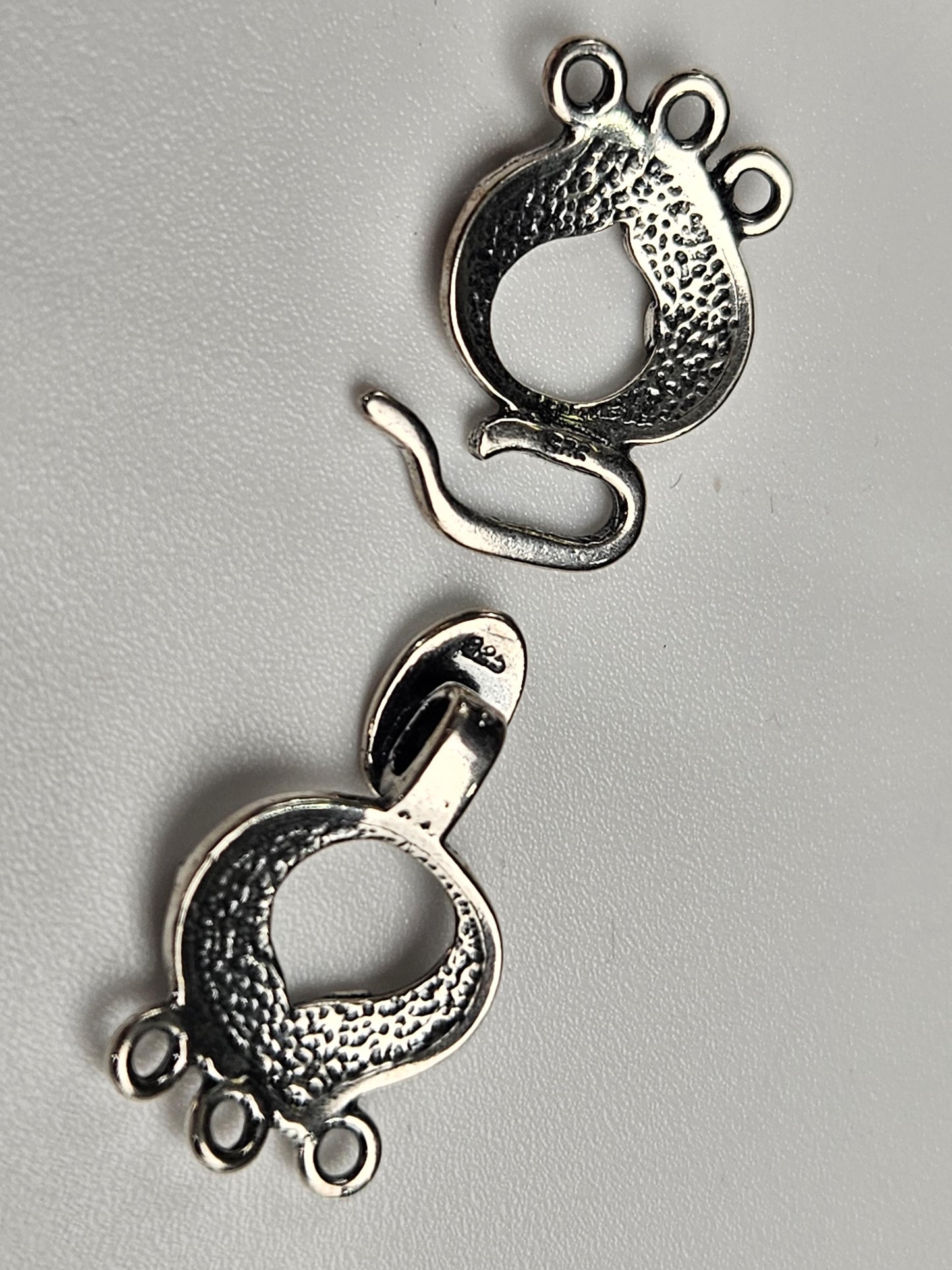 925 Sterling silver 3 loop bali handmade vintage style fancy hook clasp jewelry making findings.1 set 925 stamped