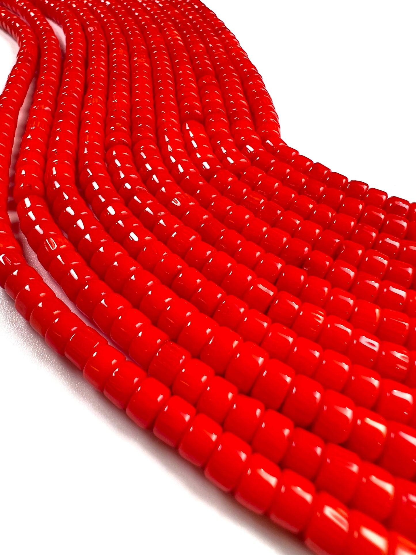 Genuine coral Heishi Wherl tyre smooth Roundel beads 6mm AAA quality gemstone Beads 15" Strand