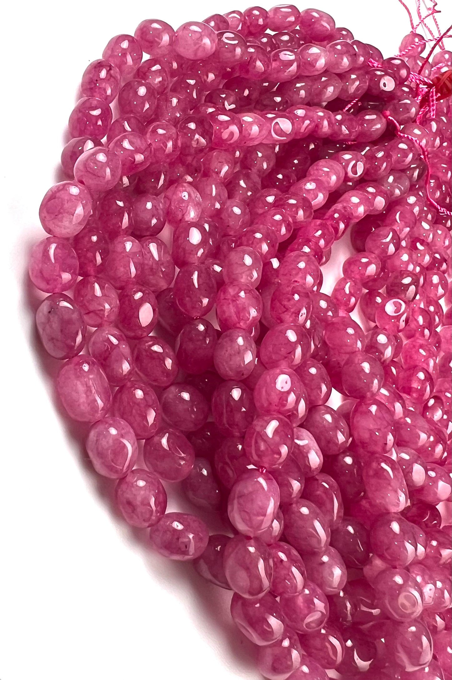 Purple agate beads Rose pink purple smooth oval 8x10mm jewelry making beads 14”
