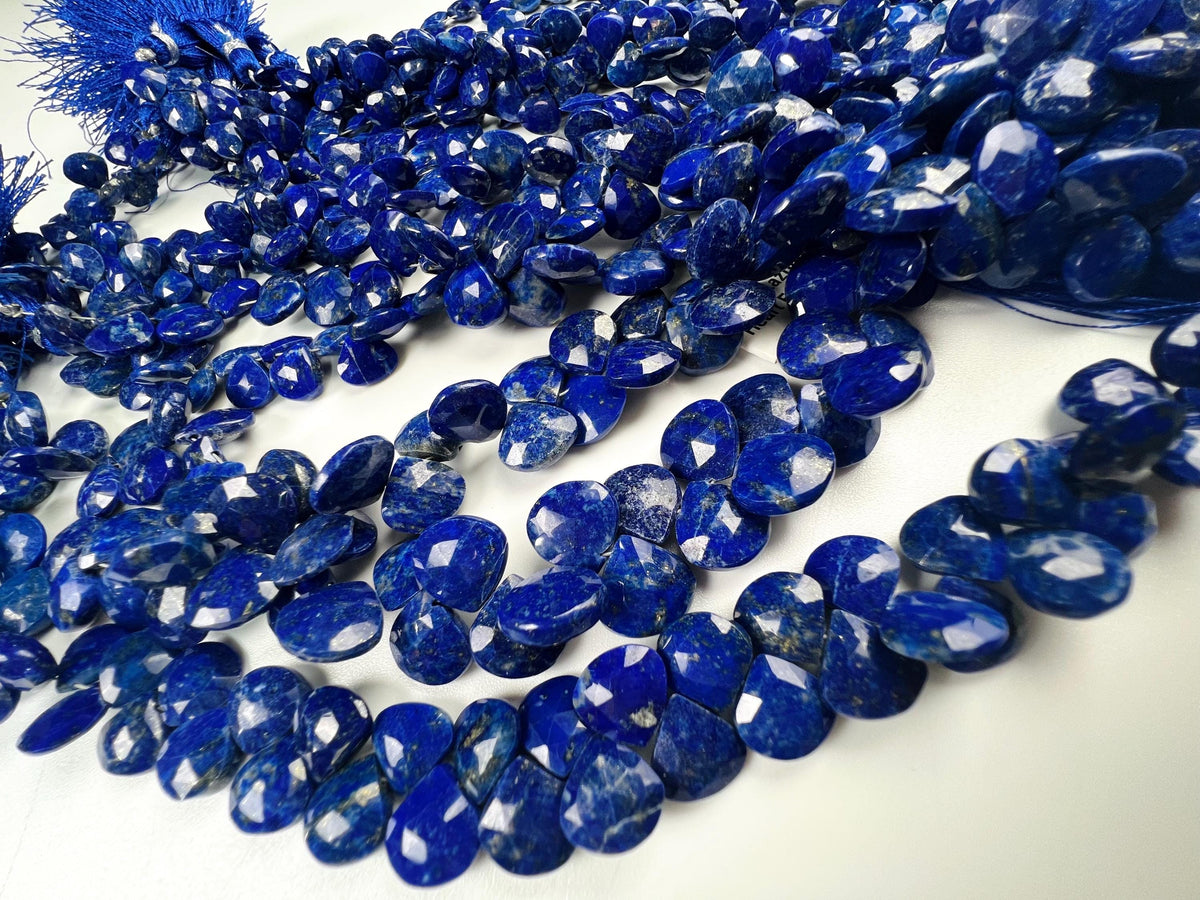Genuine Lapis Lazuli Faceted heart drop Royal Blue Lapis drop for Jewelry Making by pieces