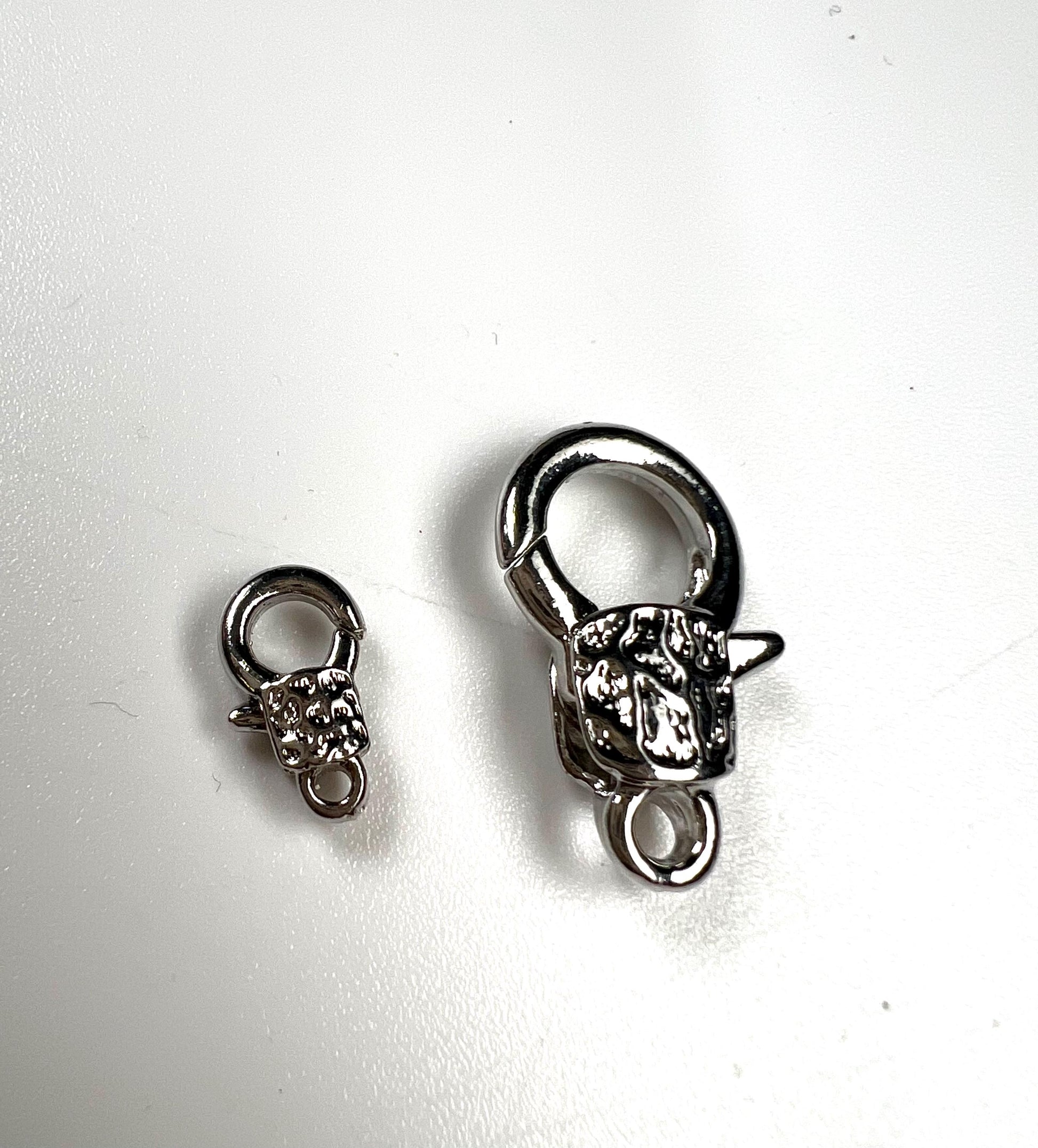 Fancy lobster claw clasp, both side art decorated 13x23mm Rhodium Silver Lobster Clasp, high quality, heavy duty, anti tarnish 1 Pc or bulk