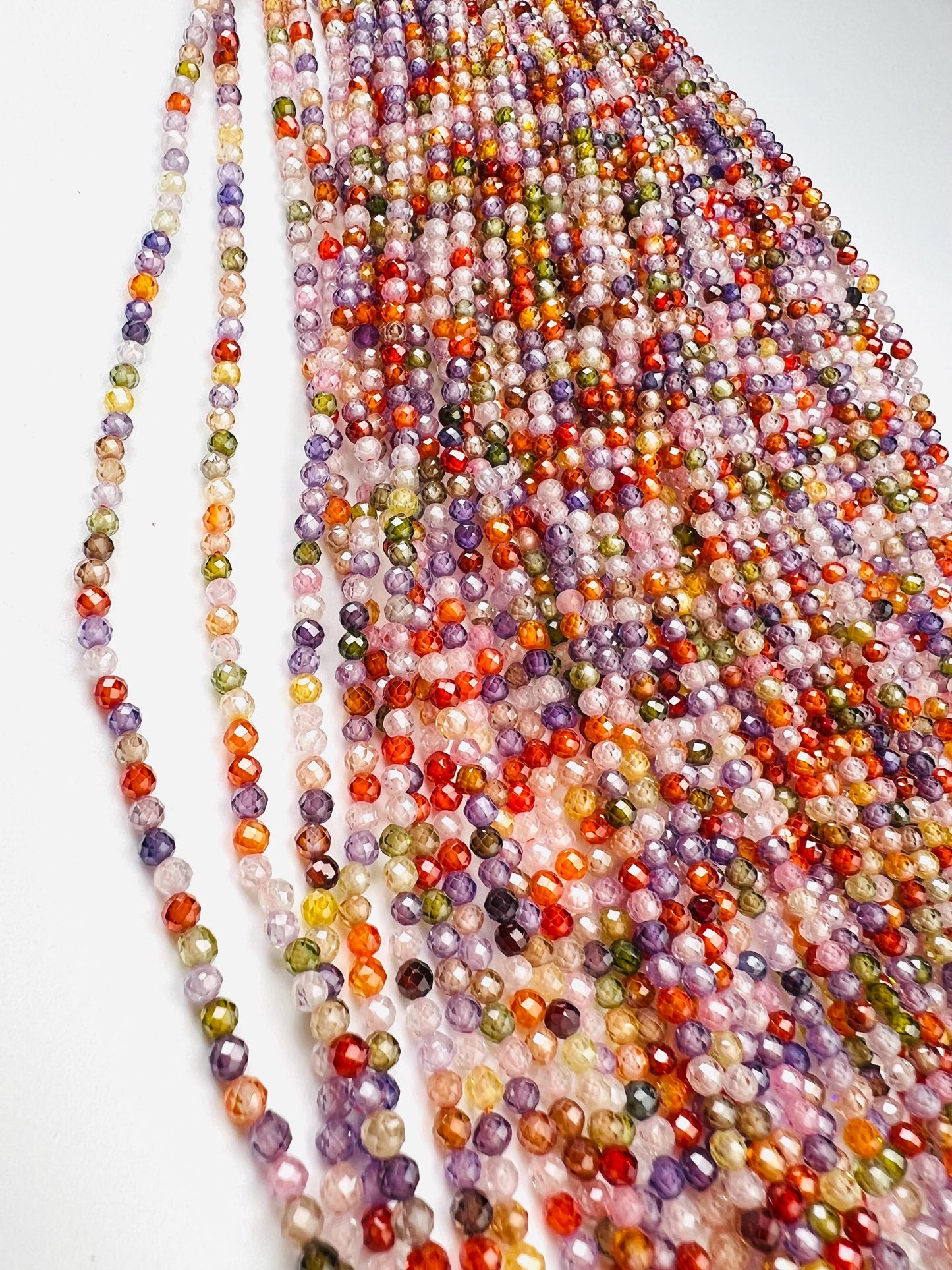 Cubic Zirconia Micro Faceted 4mm Round Beads AAA Gemstone Jewelry Making CZ Beads 12" Strand