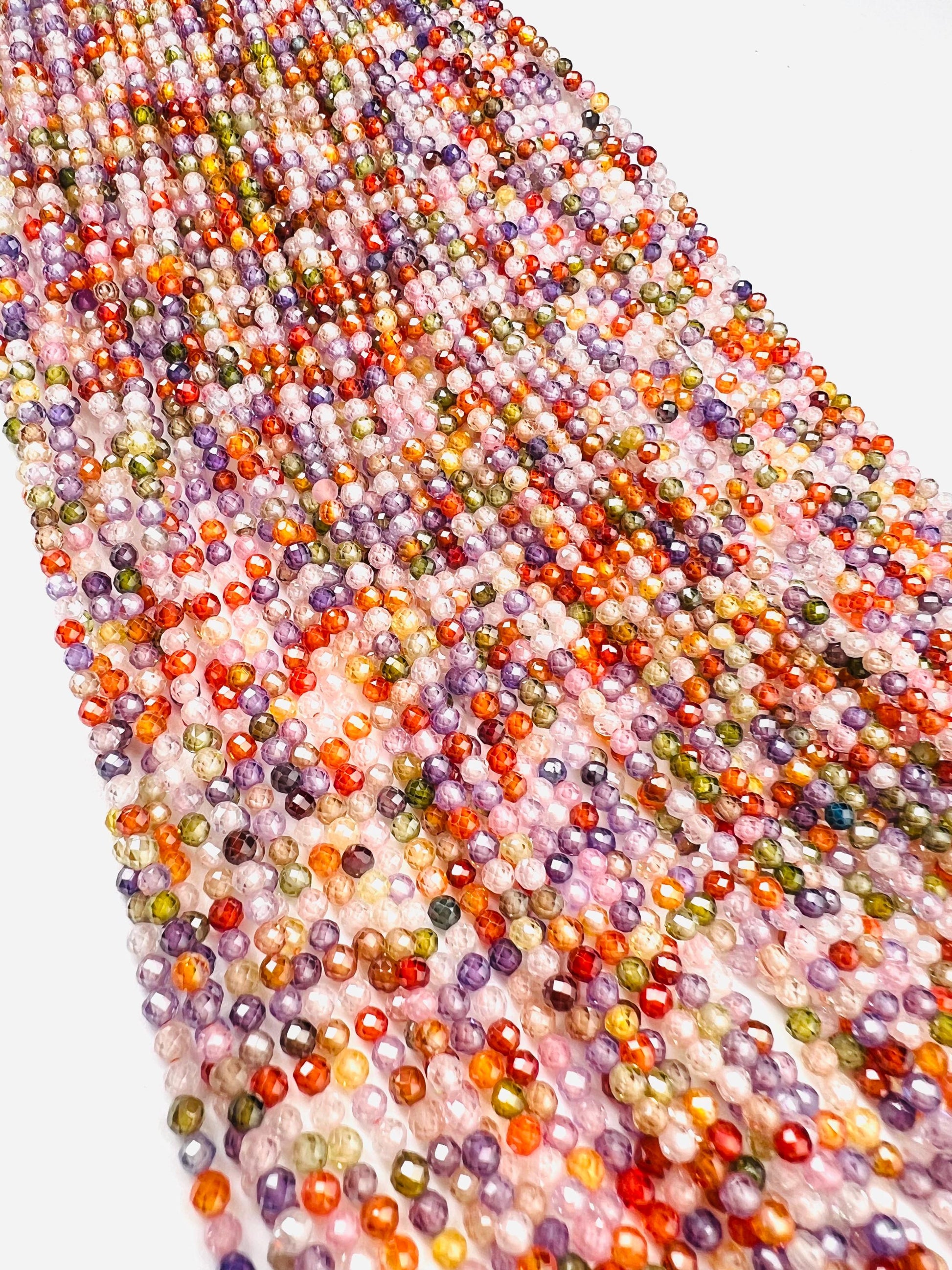Cubic Zirconia Micro Faceted 4mm Round Beads AAA Gemstone Jewelry Making CZ Beads 12" Strand