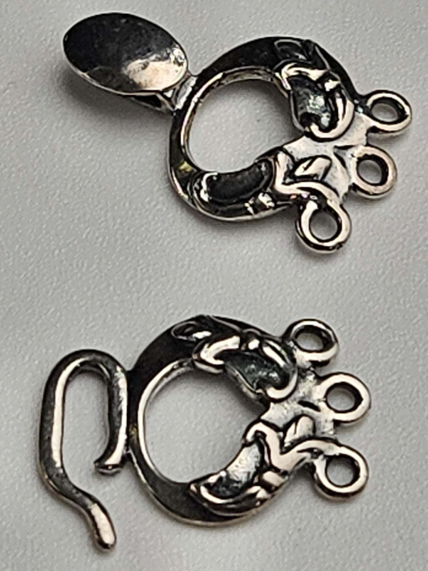 925 Sterling silver 3 loop bali handmade vintage style fancy hook clasp jewelry making findings.1 set 925 stamped