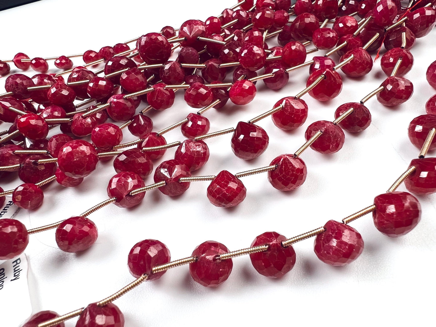Natural Ruby Faceted Teardrop 4-6x6-9mm Gemstone Briolette Jewelry Beads 10 pcs or 20 pcs