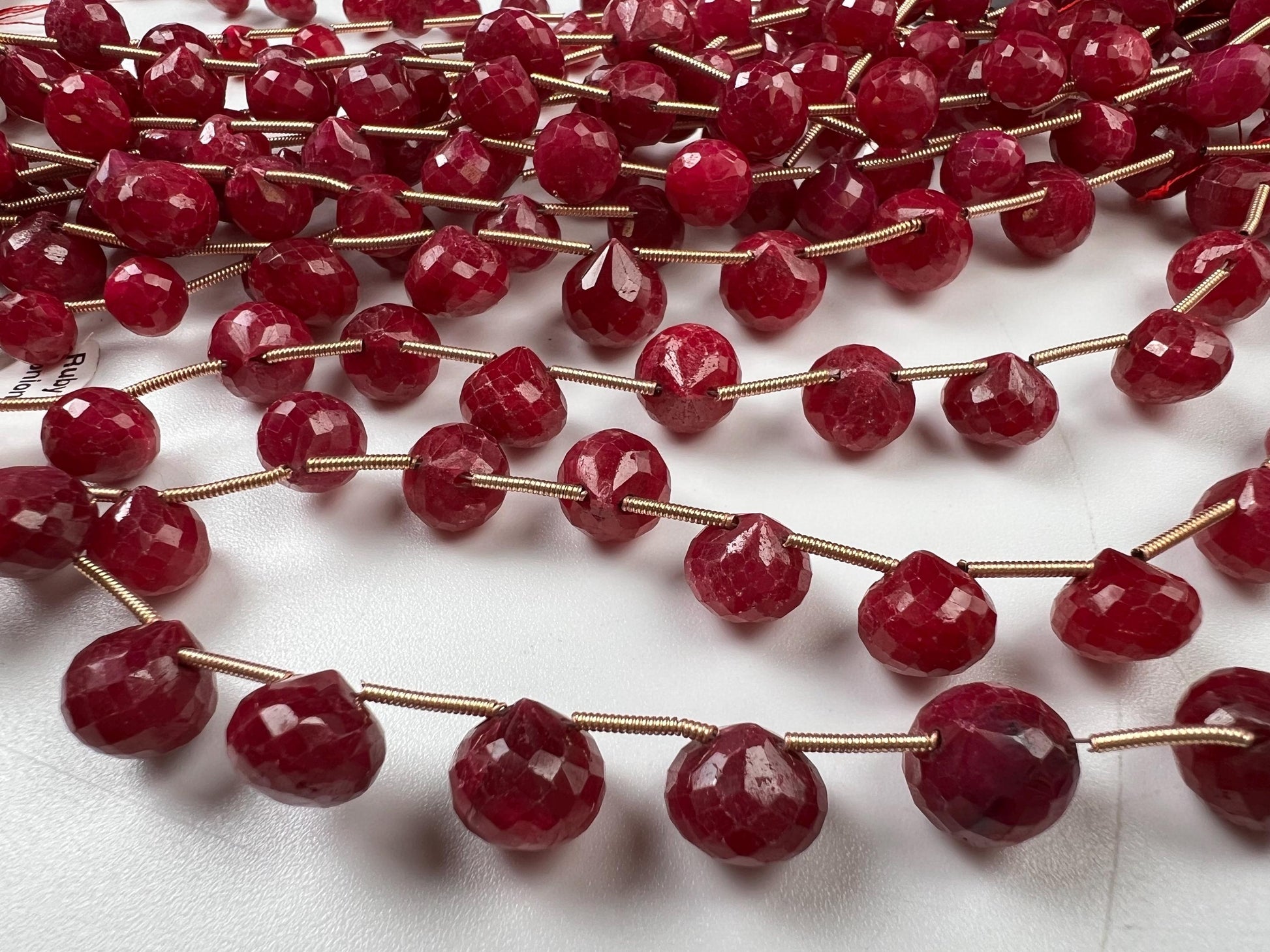 Natural Ruby Faceted Teardrop 4-6x6-9mm Gemstone Briolette Jewelry Beads 10 pcs or 20 pcs