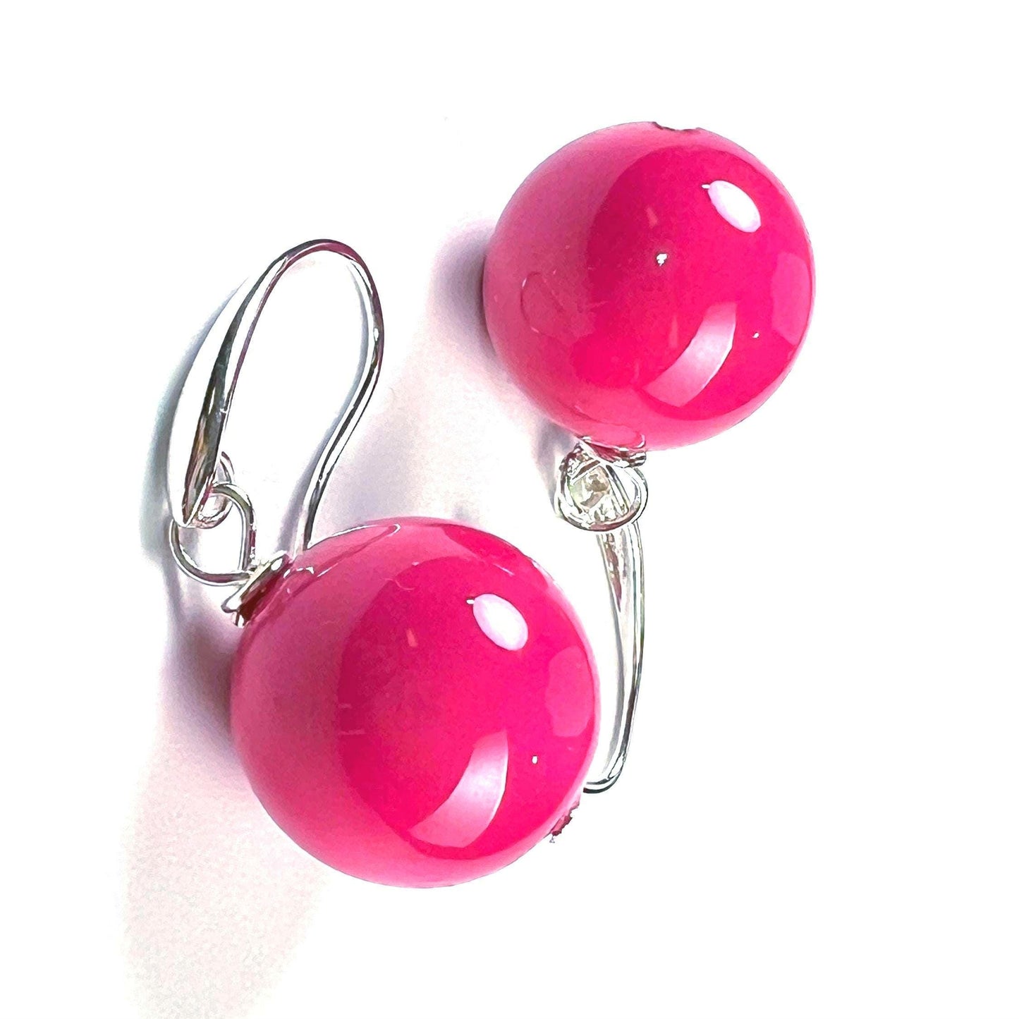 Hot Pink South SeaShell Pearl 16mm Largre High Luster Earrings color Valentines Bridal party wear Gift for Her