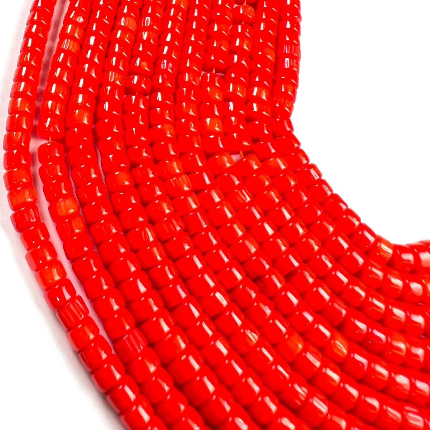 Genuine coral Heishi Wherl tyre smooth Roundel beads 6mm AAA quality gemstone Beads 15" Strand