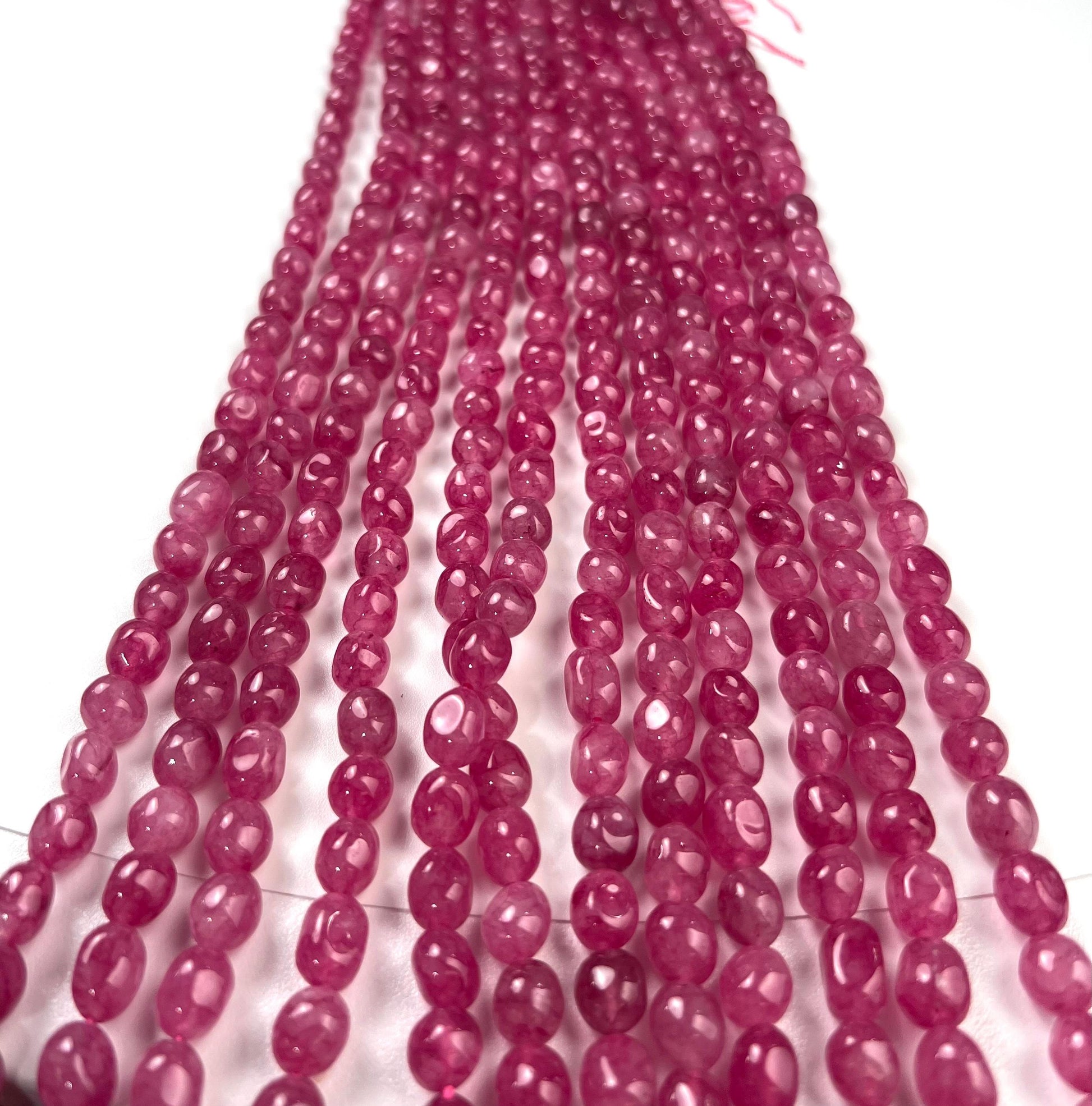 Purple agate beads Rose pink purple smooth oval 8x10mm jewelry making beads 14”
